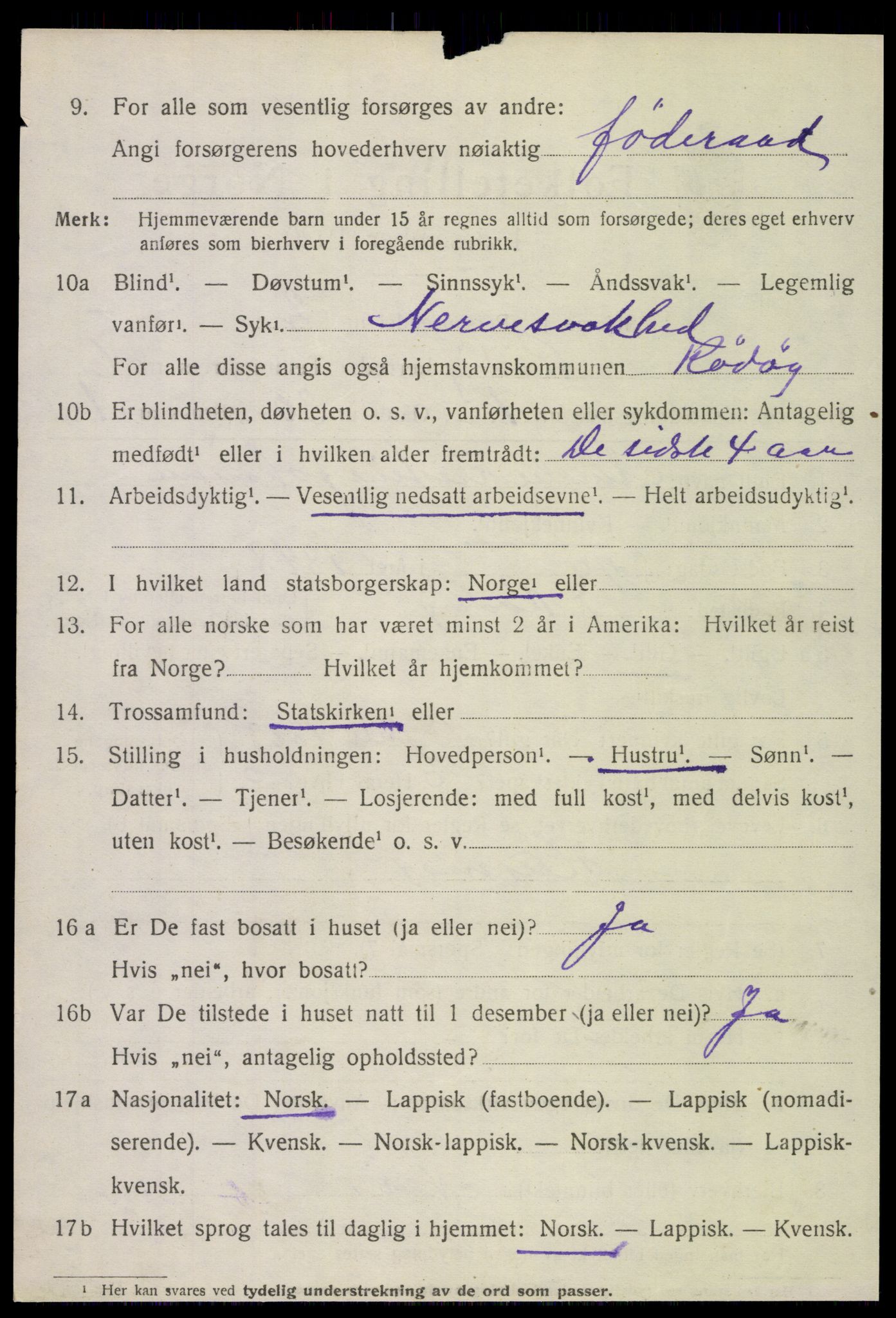 SAT, 1920 census for Rødøy, 1920, p. 3351