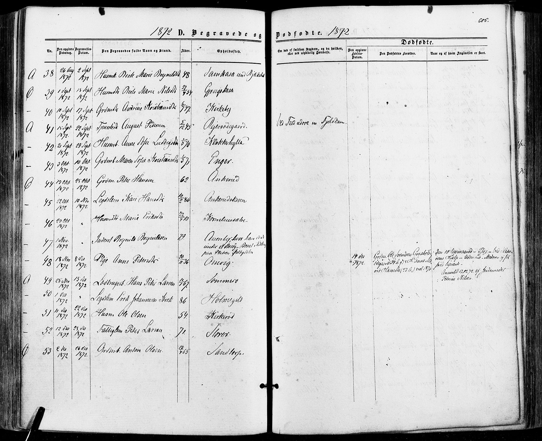 Aremark prestekontor Kirkebøker, SAO/A-10899/F/Fc/L0004: Parish register (official) no. III 4, 1866-1877, p. 605-606