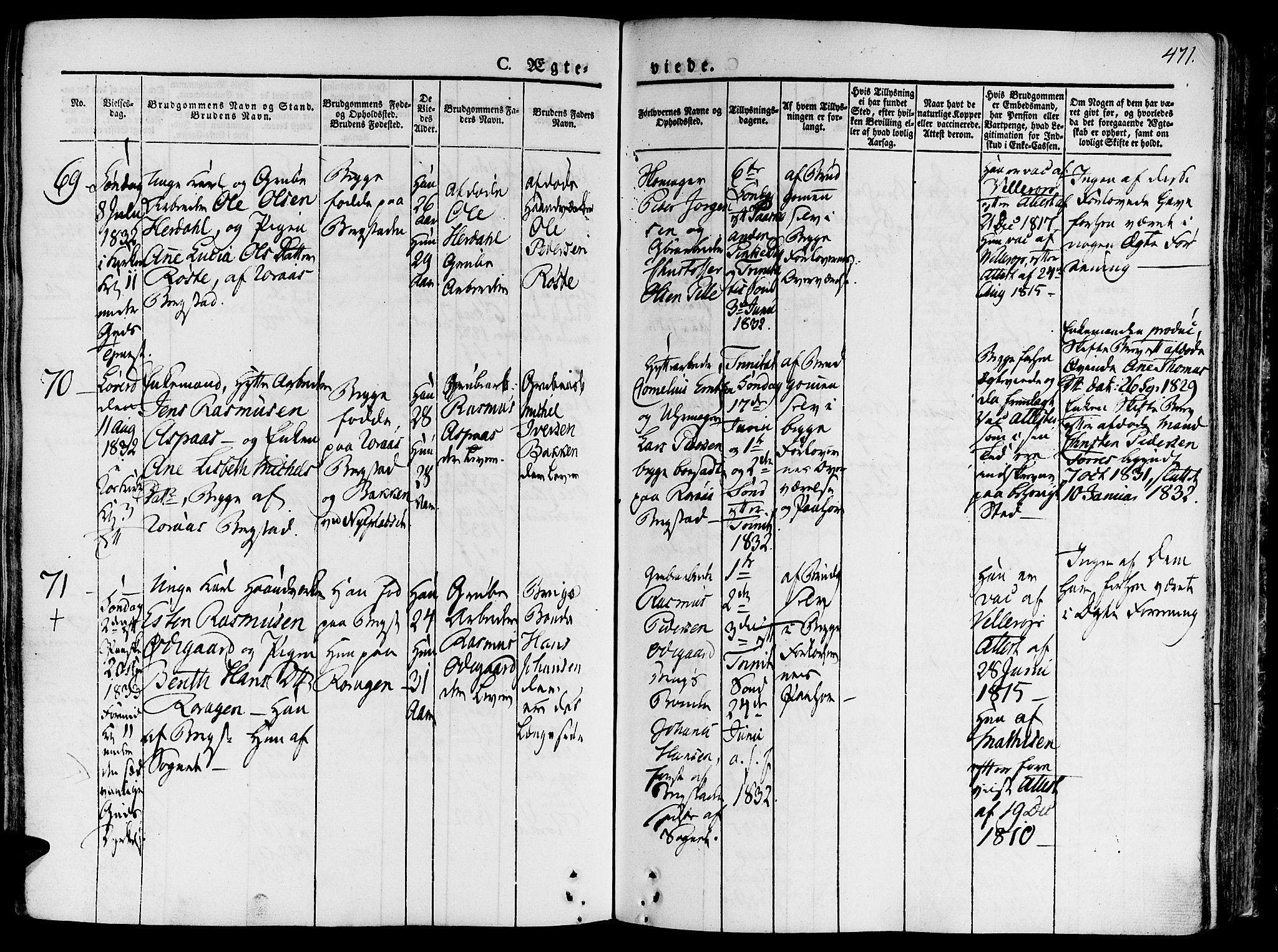 Ministerialprotokoller, klokkerbøker og fødselsregistre - Sør-Trøndelag, AV/SAT-A-1456/681/L0930: Parish register (official) no. 681A08, 1829-1844, p. 471