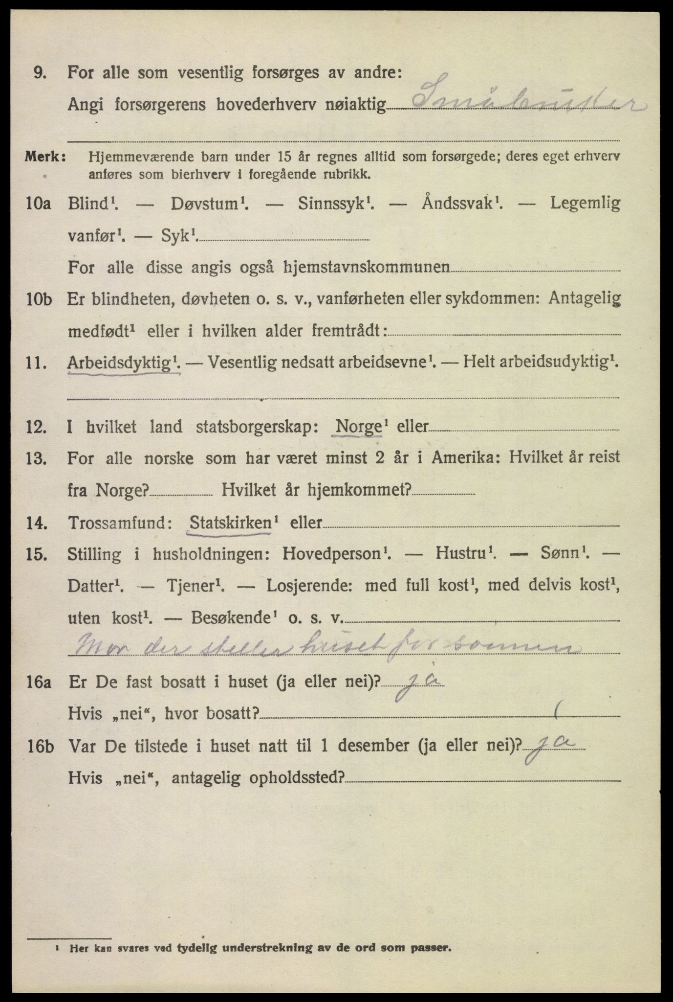 SAH, 1920 census for Nord-Fron, 1920, p. 9861