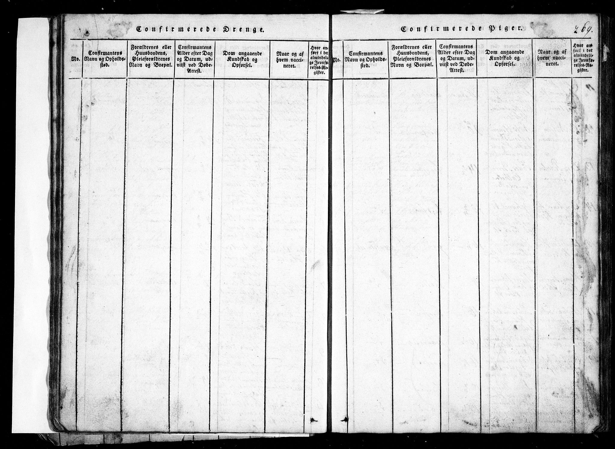 Spydeberg prestekontor Kirkebøker, AV/SAO-A-10924/G/Ga/L0001: Parish register (copy) no. I 1, 1814-1868, p. 269