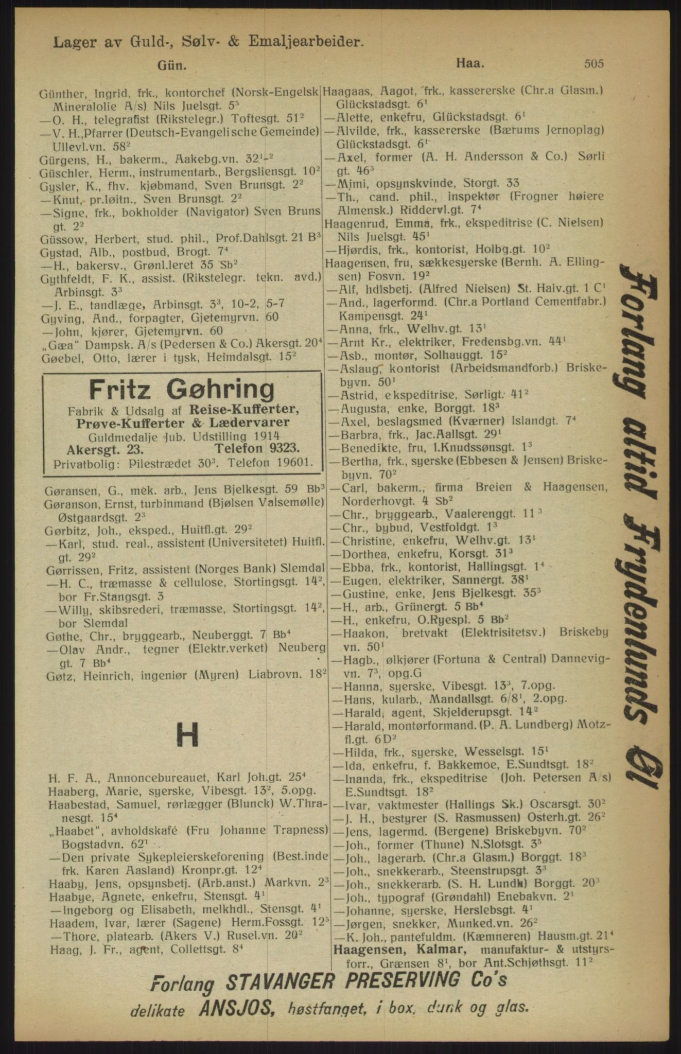 Kristiania/Oslo adressebok, PUBL/-, 1915, p. 505