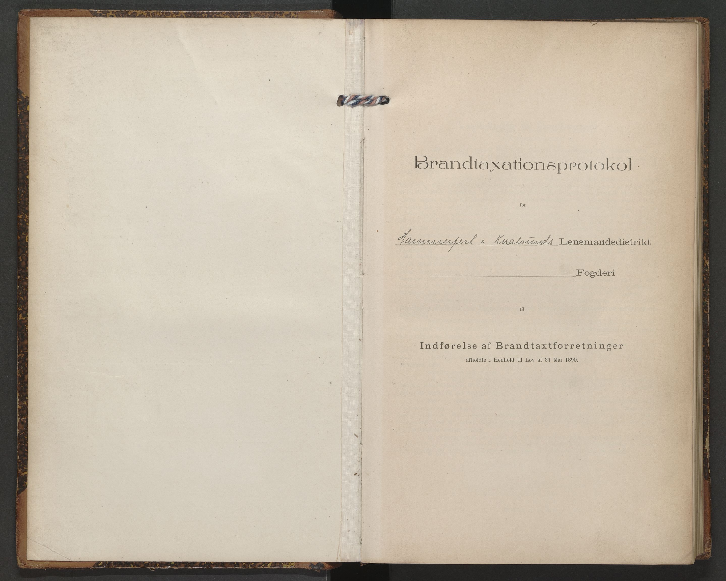 Sørøysund og Kvalsund lensmannskontor, SATØ/SATO-151/1/Fl/L0003: Branntakstprotokoll - Hammerfest og Kvalsund, 1901-1907