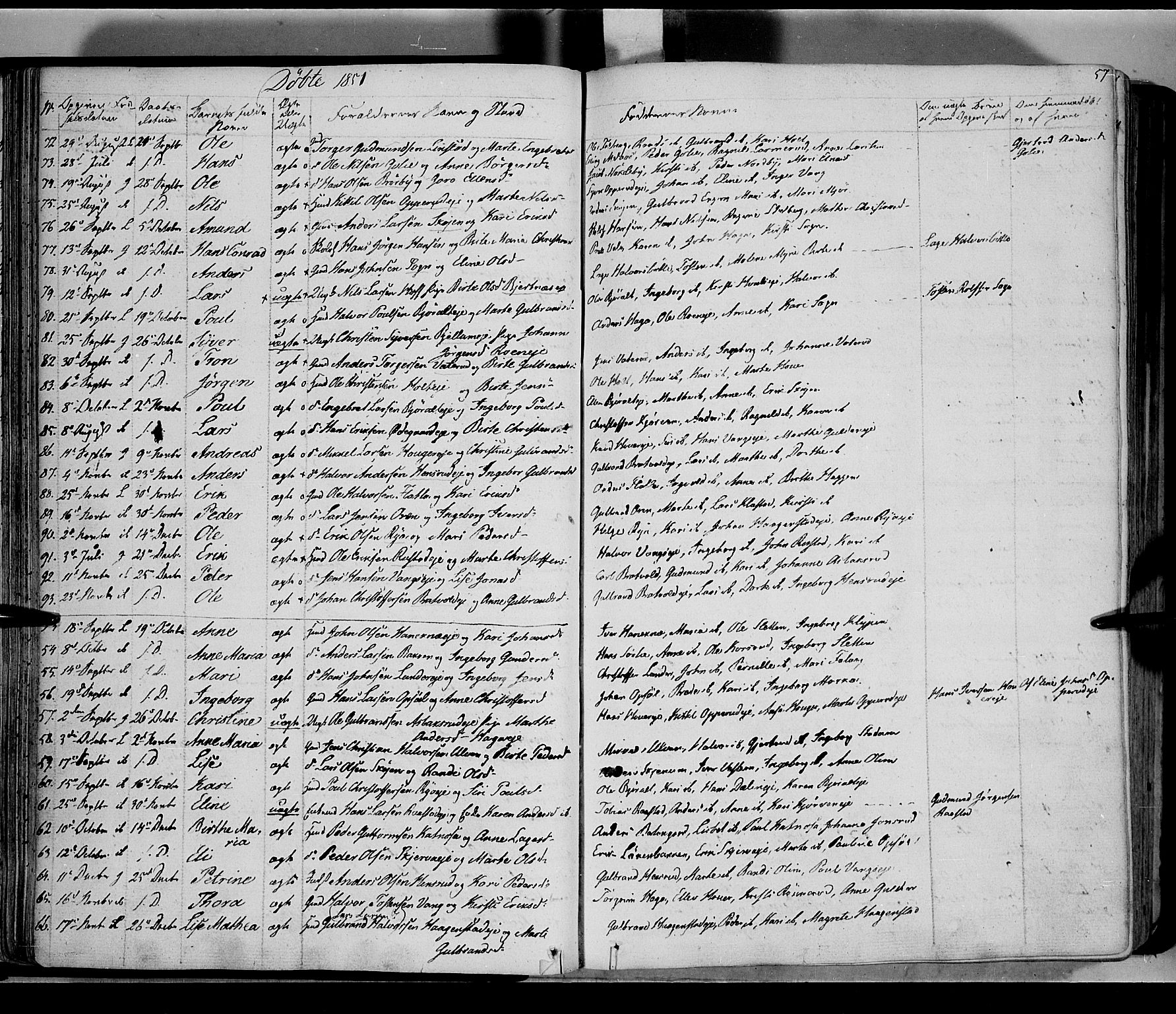 Jevnaker prestekontor, SAH/PREST-116/H/Ha/Haa/L0006: Parish register (official) no. 6, 1837-1857, p. 57