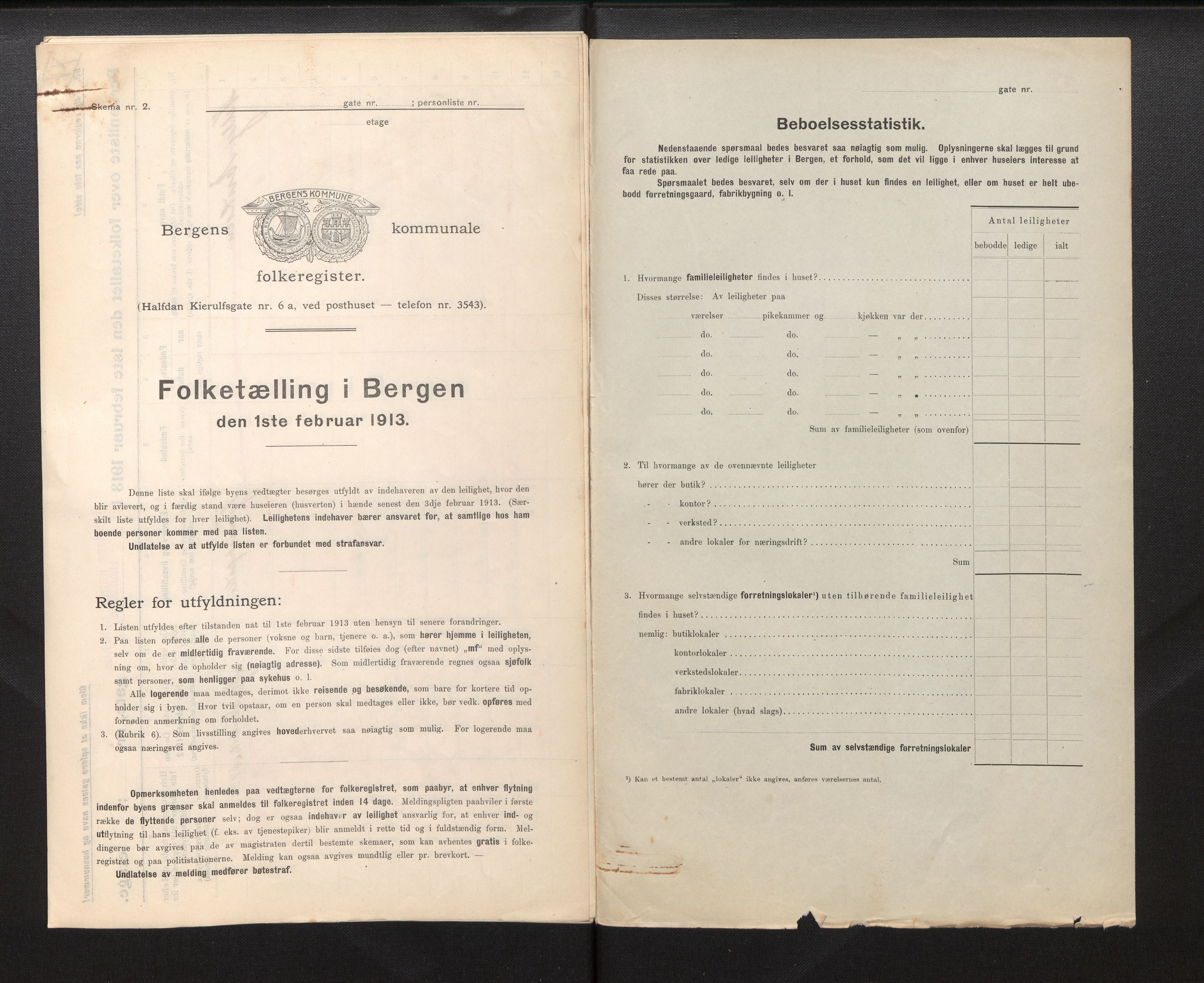 SAB, Municipal Census 1913 for Bergen, 1913, p. 19