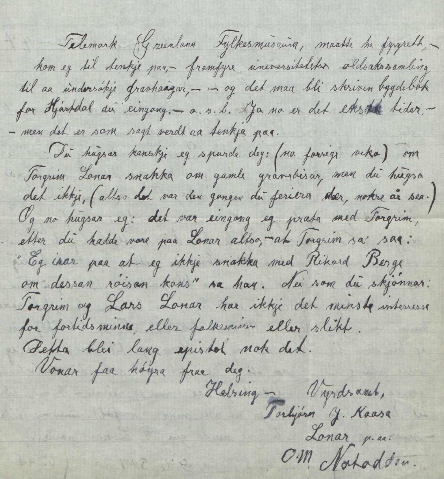 Rikard Berge, TEMU/TGM-A-1003/F/L0018/0056: 600-656 / 655 Brev, kataloger og andre papir til Rikard Berge. Konvolutten merka: Postpapir8, 1910-1950