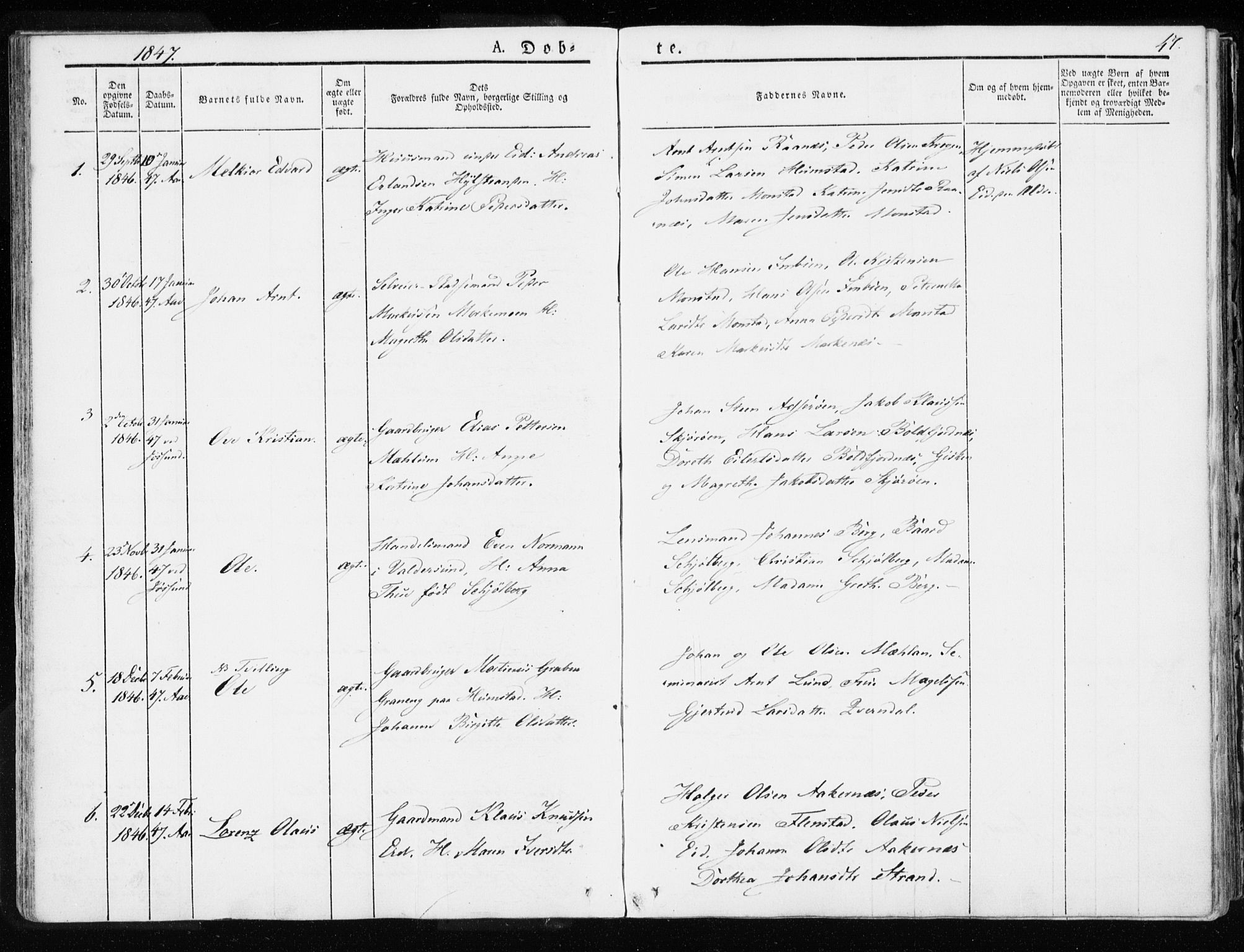 Ministerialprotokoller, klokkerbøker og fødselsregistre - Sør-Trøndelag, SAT/A-1456/655/L0676: Parish register (official) no. 655A05, 1830-1847, p. 47