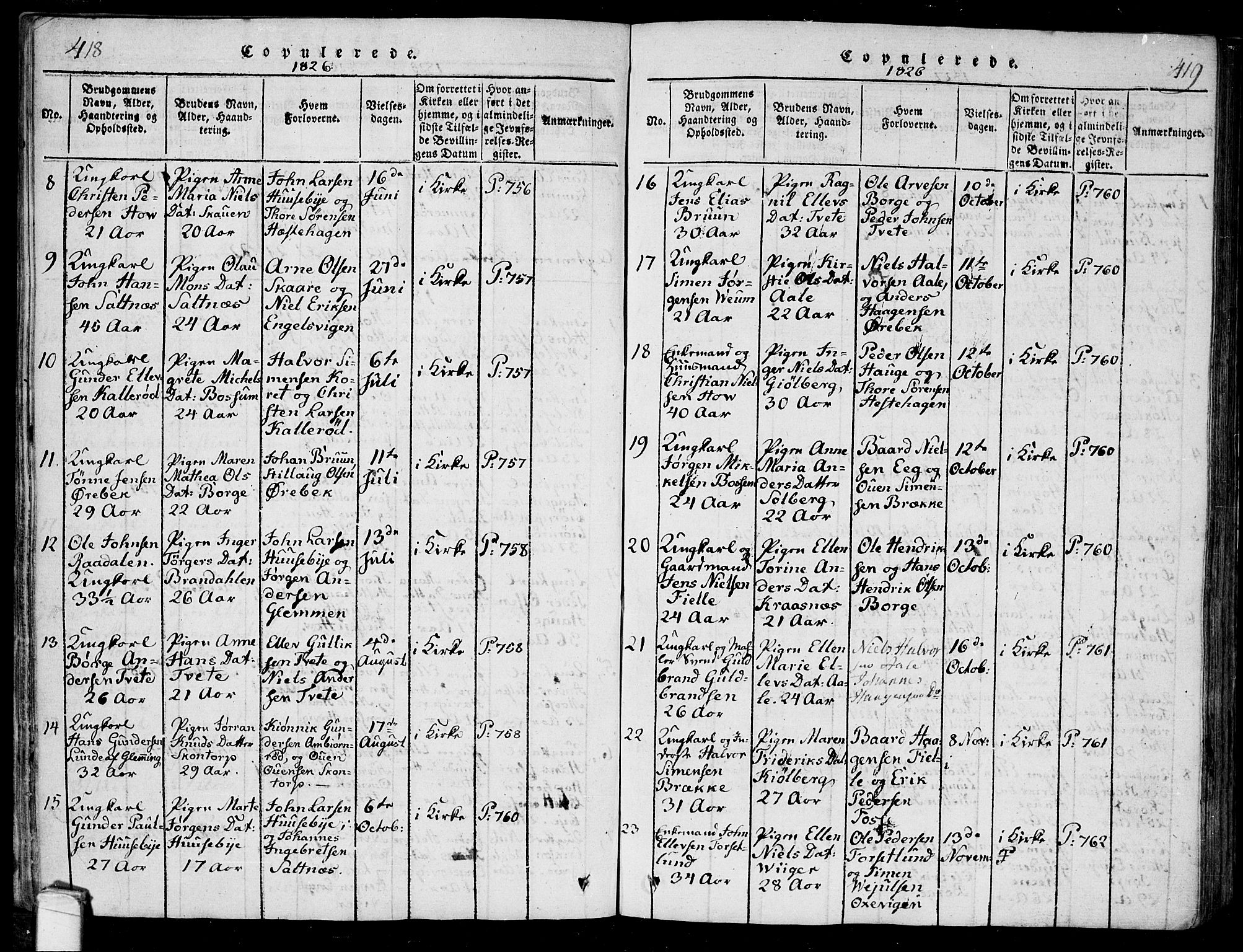 Onsøy prestekontor Kirkebøker, SAO/A-10914/F/Fa/L0002: Parish register (official) no. I 2, 1814-1840, p. 418-419