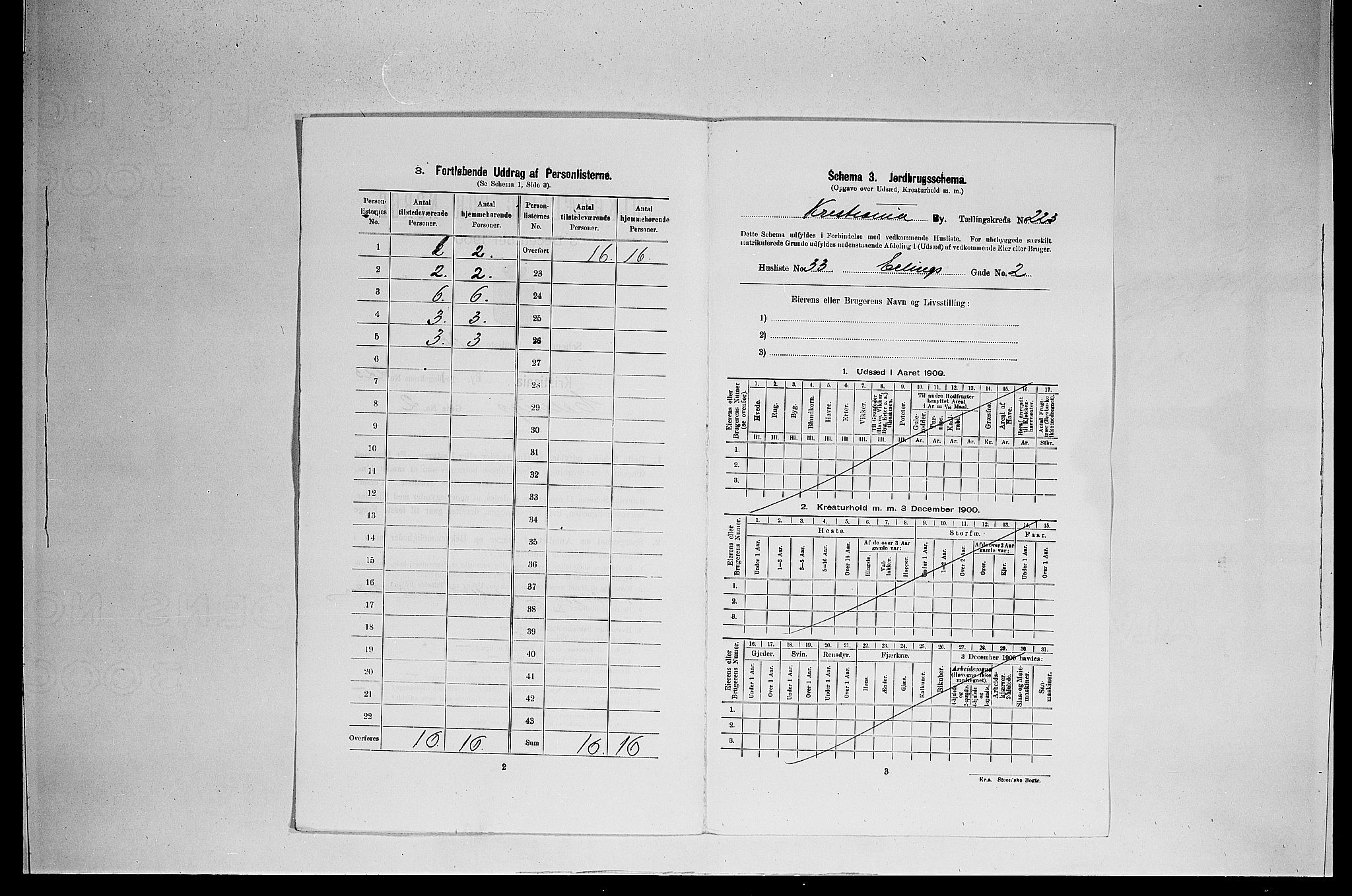 SAO, 1900 census for Kristiania, 1900, p. 20964