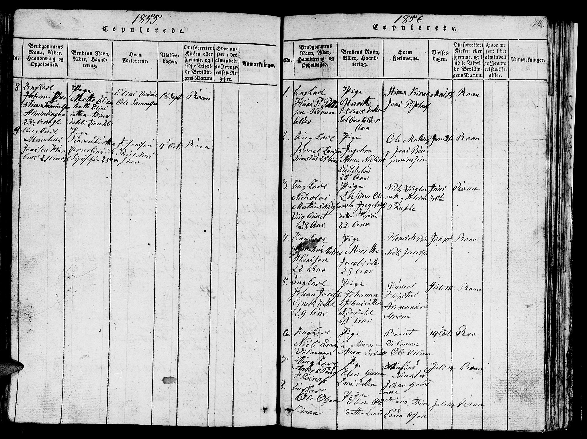 Ministerialprotokoller, klokkerbøker og fødselsregistre - Sør-Trøndelag, SAT/A-1456/657/L0714: Parish register (copy) no. 657C01, 1818-1868, p. 216