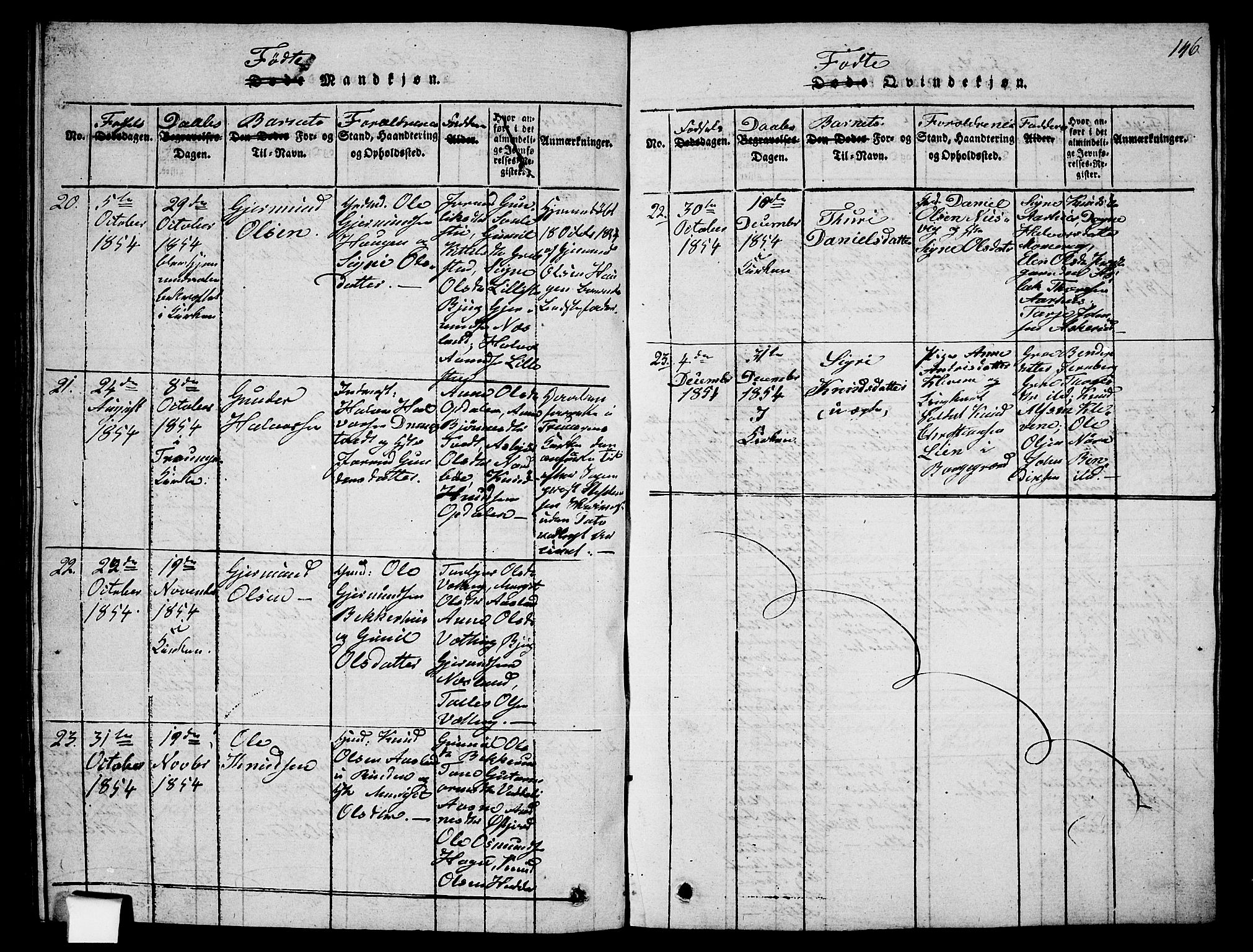 Fyresdal kirkebøker, SAKO/A-263/G/Ga/L0002: Parish register (copy) no. I 2, 1815-1857, p. 146