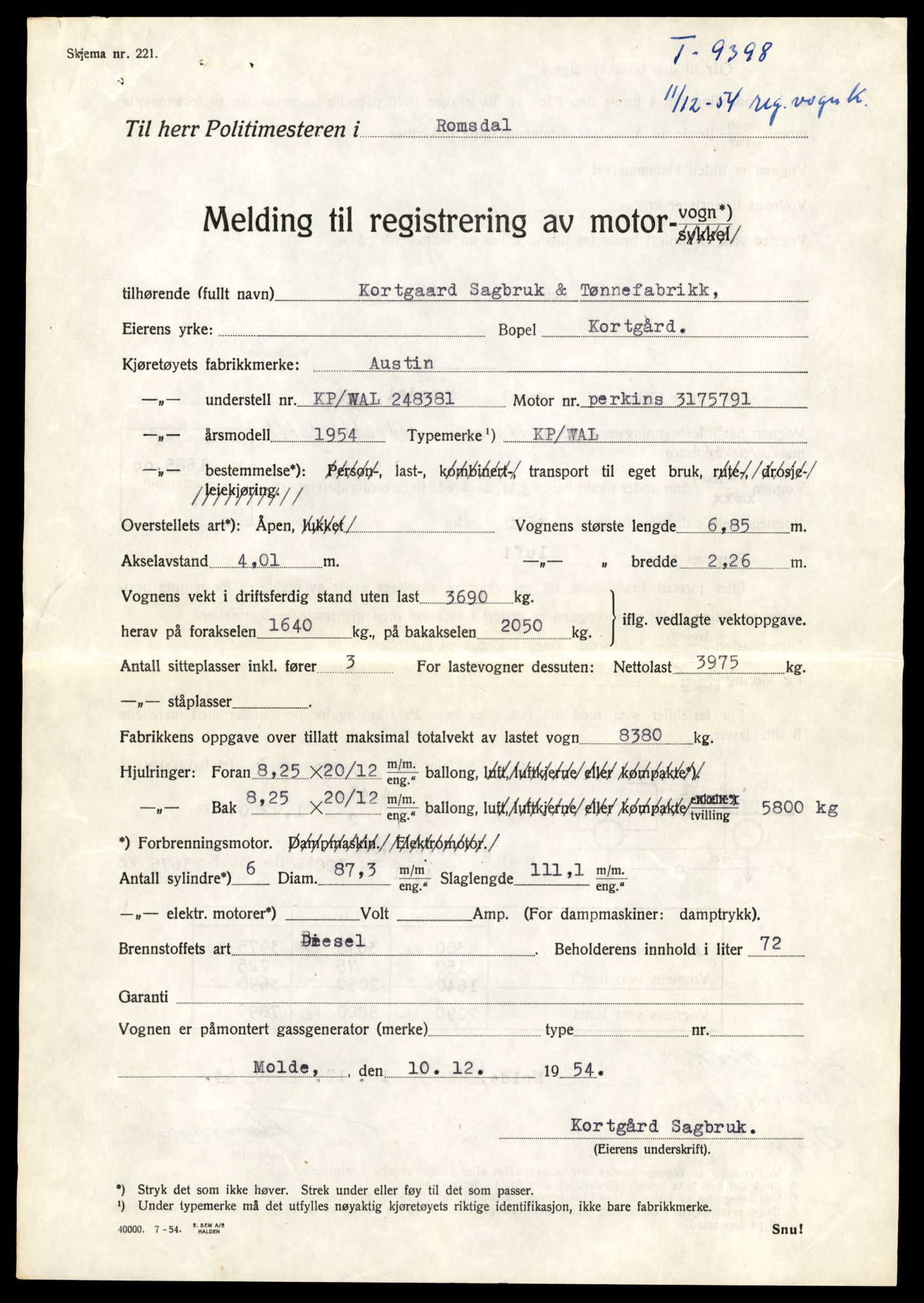 Møre og Romsdal vegkontor - Ålesund trafikkstasjon, AV/SAT-A-4099/F/Fe/L0032: Registreringskort for kjøretøy T 11997 - T 12149, 1927-1998, p. 207