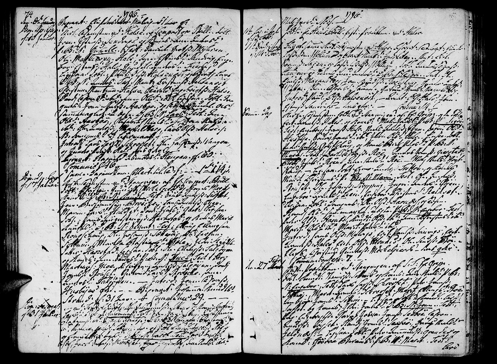 Ministerialprotokoller, klokkerbøker og fødselsregistre - Møre og Romsdal, AV/SAT-A-1454/592/L1022: Parish register (official) no. 592A01, 1784-1819, p. 74