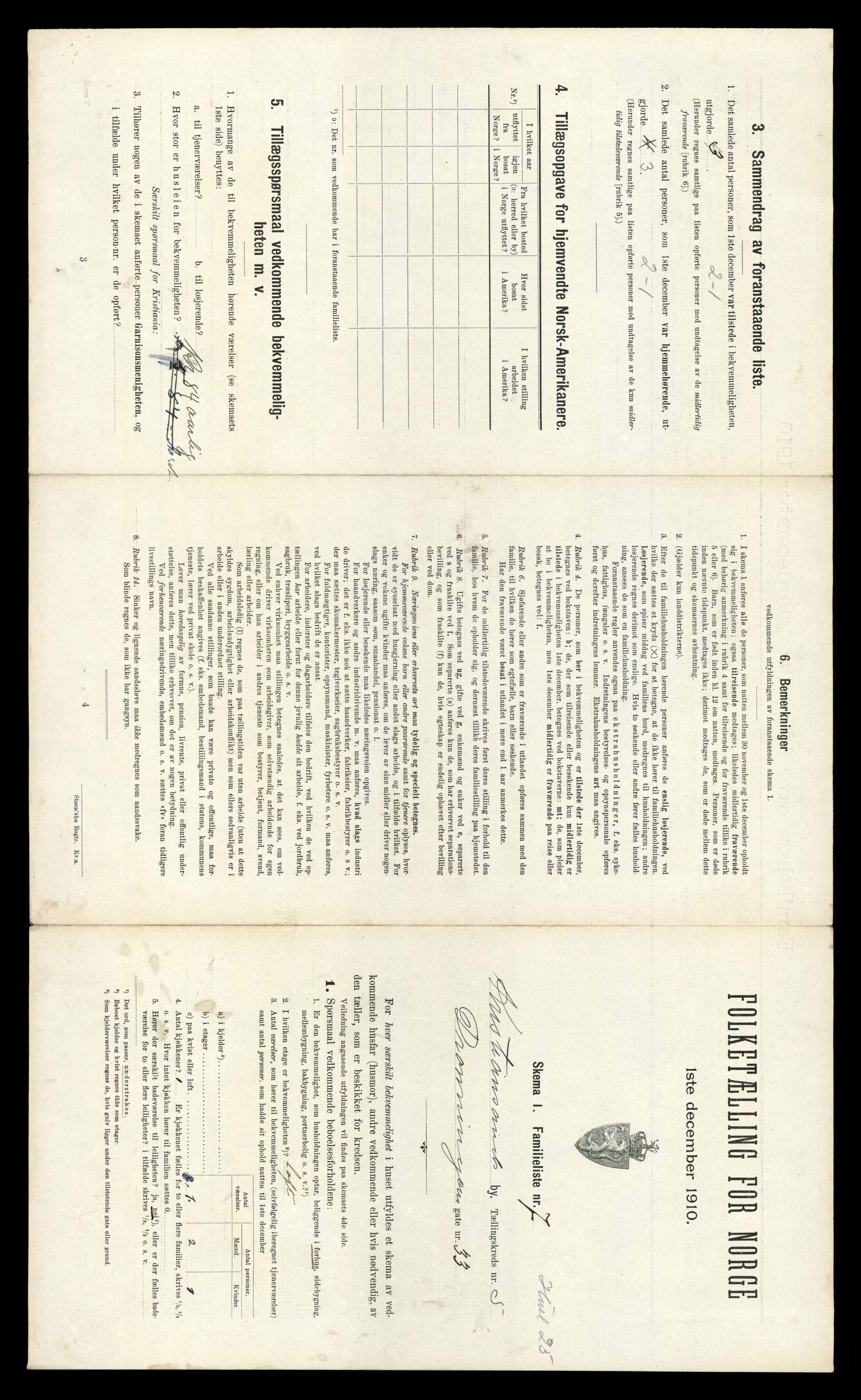 RA, 1910 census for Kristiansand, 1910, p. 1176