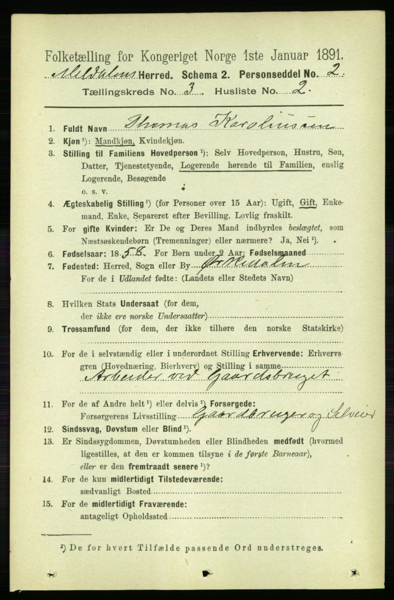 RA, 1891 census for 1636 Meldal, 1891, p. 1748