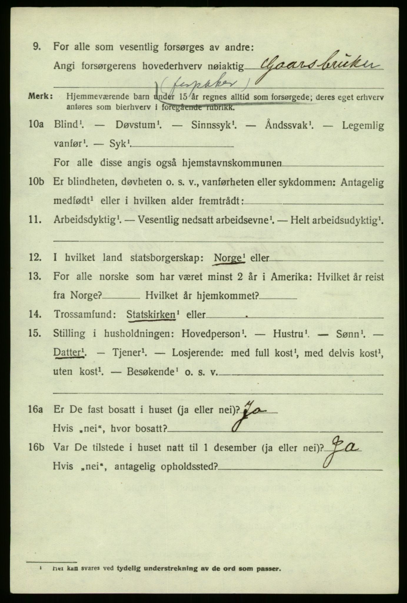 SAB, 1920 census for Austrheim, 1920, p. 4525