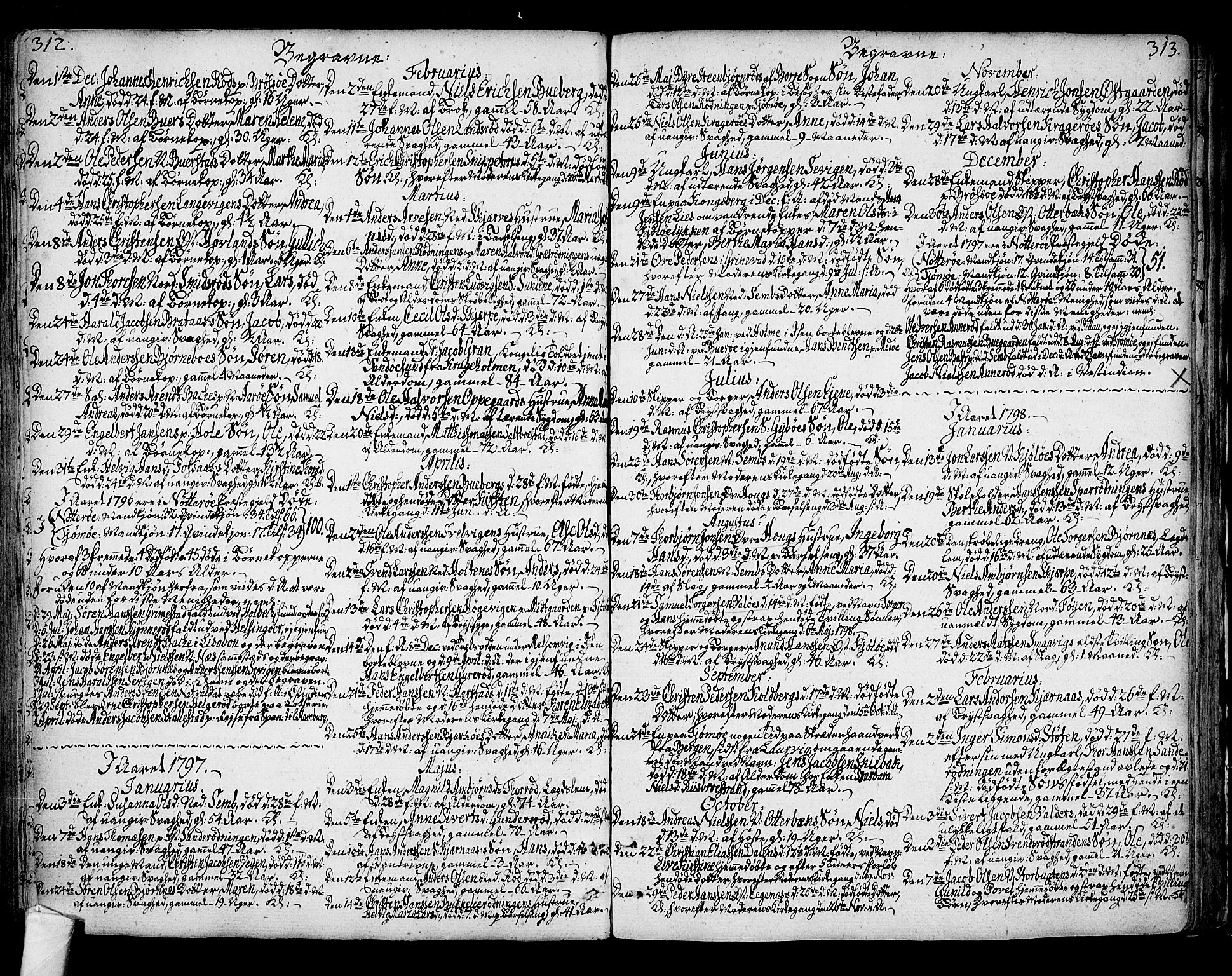 Nøtterøy kirkebøker, AV/SAKO-A-354/F/Fa/L0003: Parish register (official) no. I 3, 1791-1814, p. 312-313
