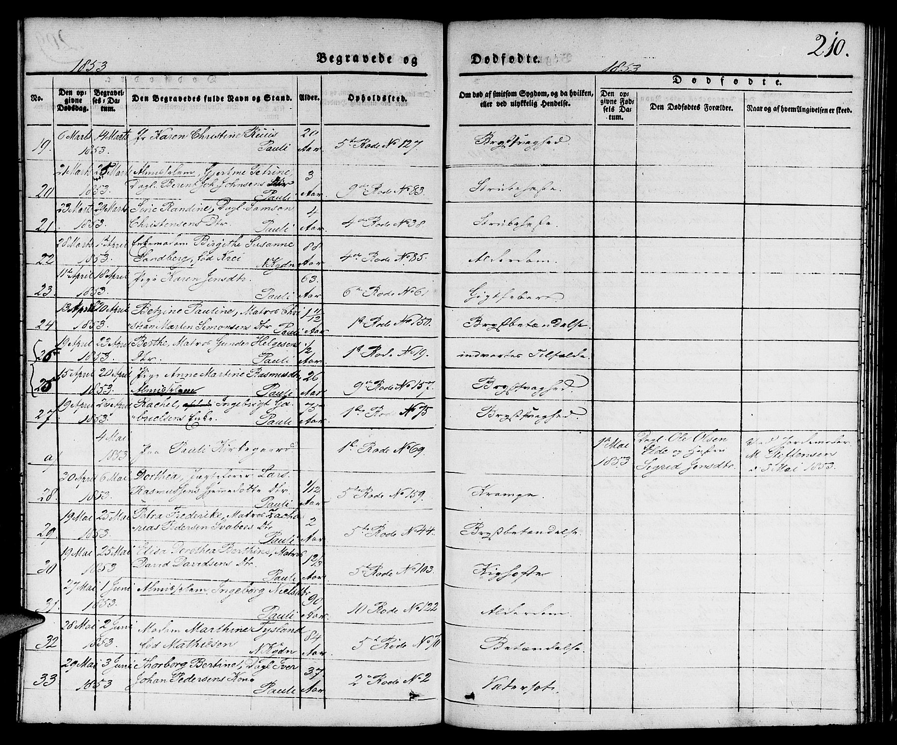 Nykirken Sokneprestembete, AV/SAB-A-77101/H/Hab: Parish register (copy) no. E 1, 1840-1866, p. 210