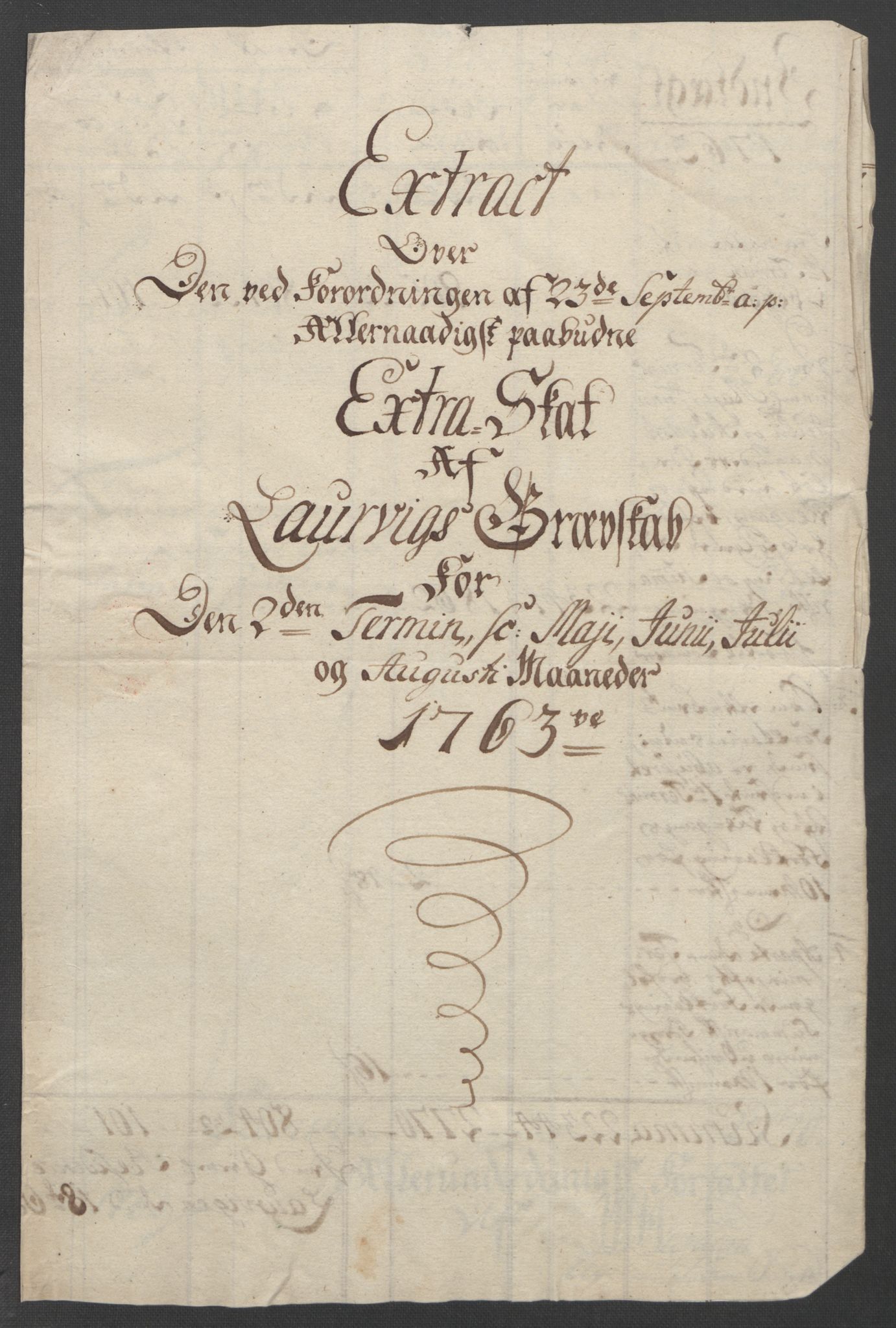 Rentekammeret inntil 1814, Reviderte regnskaper, Fogderegnskap, AV/RA-EA-4092/R33/L2033: Ekstraskatten Larvik grevskap, 1762-1764, p. 390