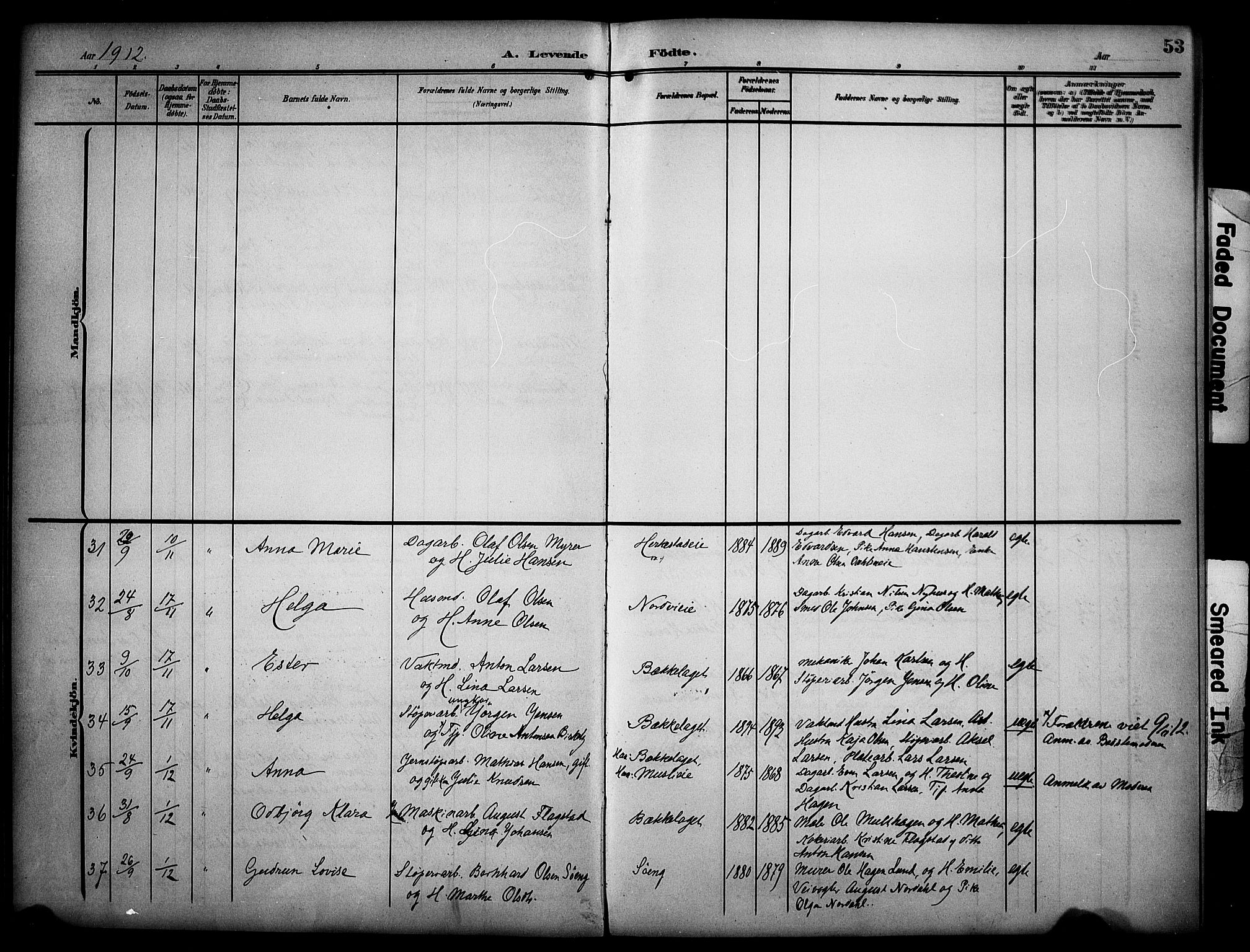 Stange prestekontor, AV/SAH-PREST-002/K/L0022: Parish register (official) no. 22, 1903-1914, p. 53