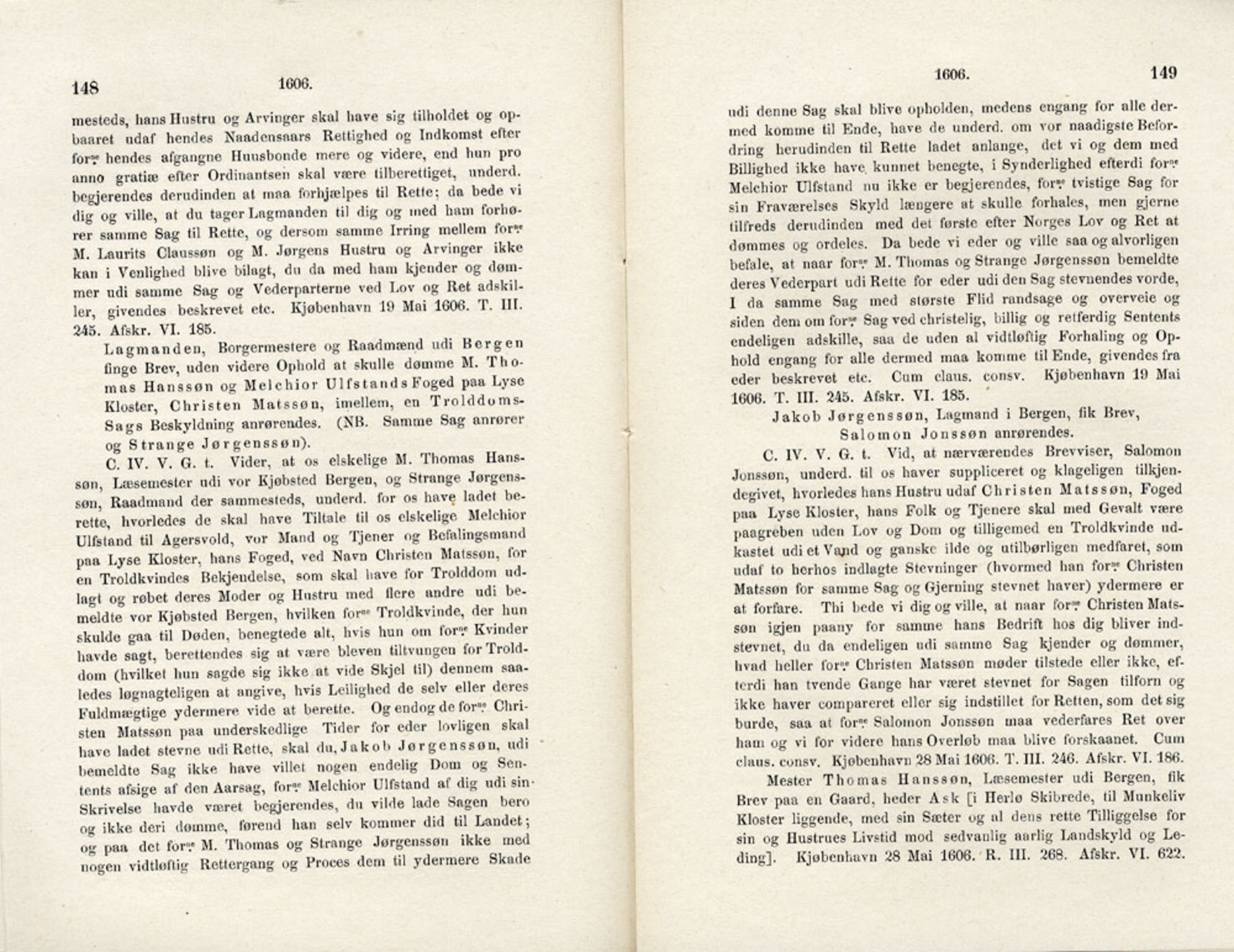 Publikasjoner utgitt av Det Norske Historiske Kildeskriftfond, PUBL/-/-/-: Norske Rigs-Registranter, bind 4, 1603-1618, p. 148-149