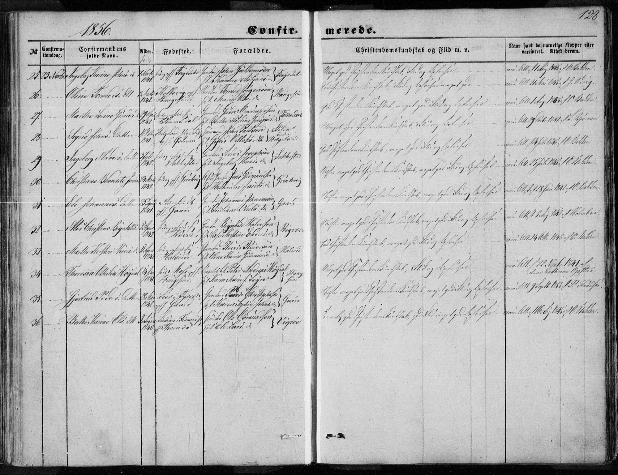 Torvastad sokneprestkontor, AV/SAST-A -101857/H/Ha/Haa/L0009: Parish register (official) no. A 9, 1847-1856, p. 128