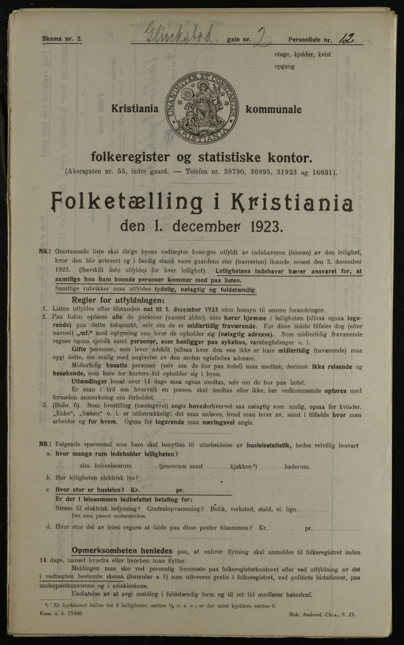 OBA, Municipal Census 1923 for Kristiania, 1923, p. 33262