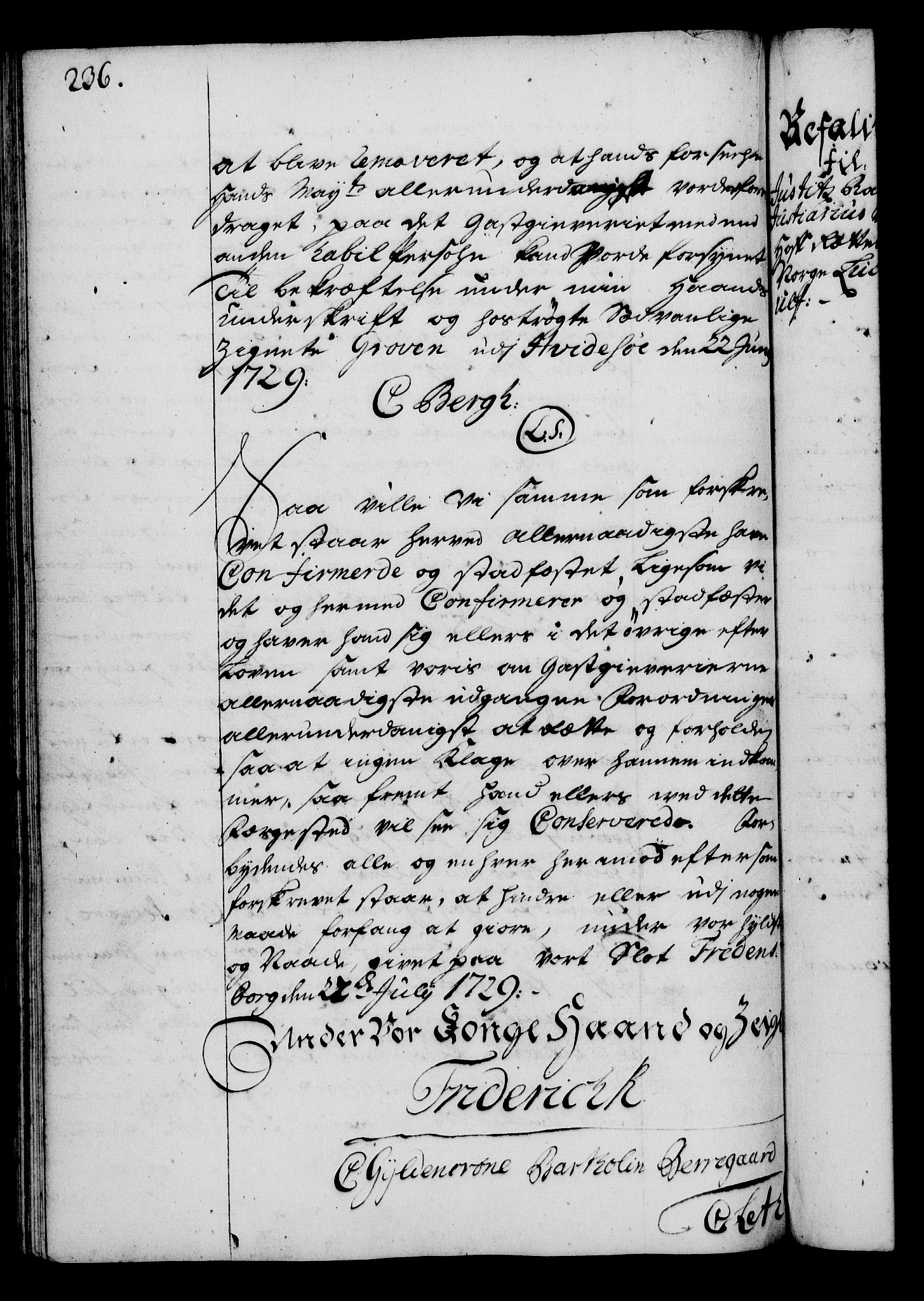 Rentekammeret, Kammerkanselliet, RA/EA-3111/G/Gg/Gga/L0003: Norsk ekspedisjonsprotokoll med register (merket RK 53.3), 1727-1734, p. 236