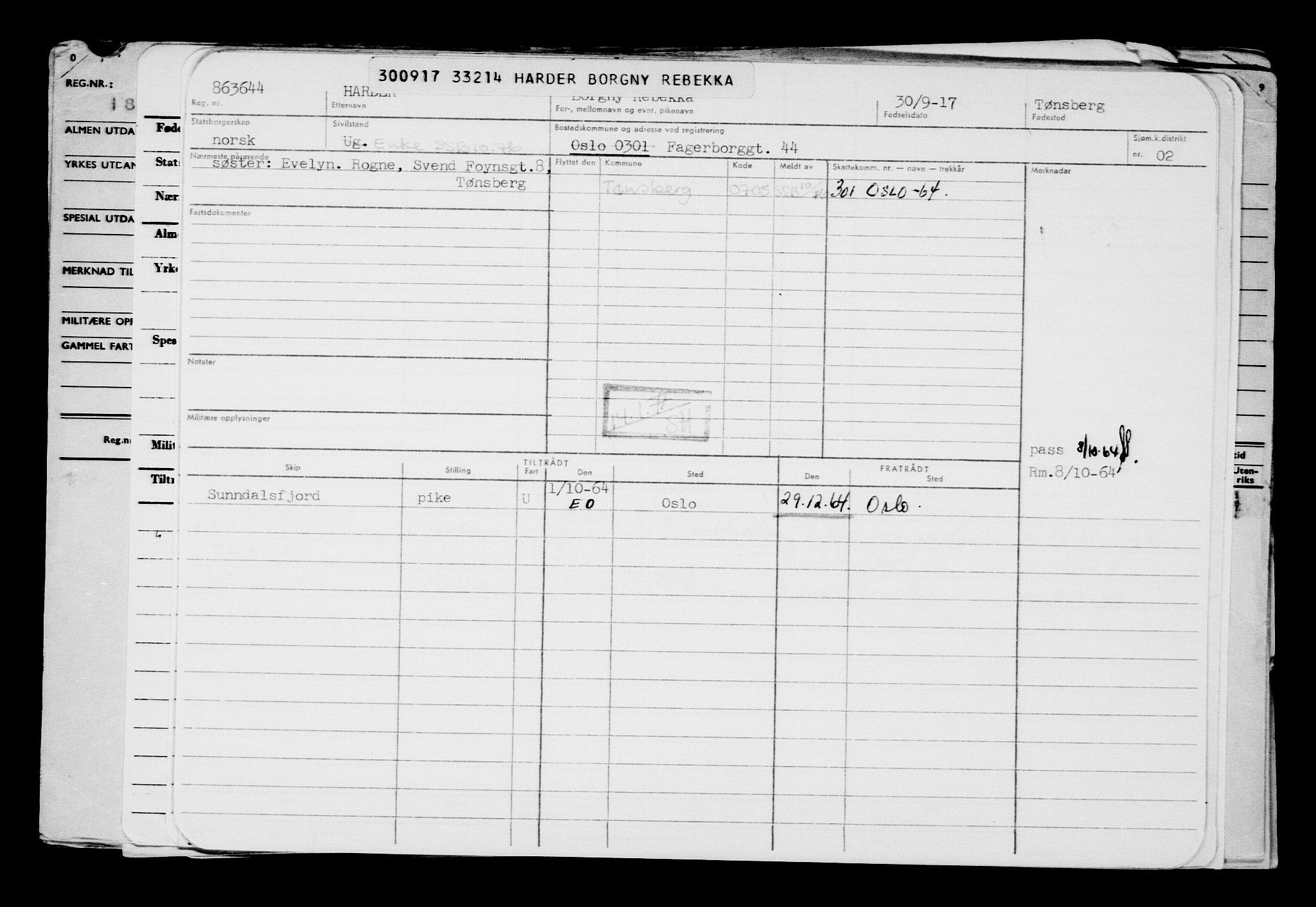 Direktoratet for sjømenn, AV/RA-S-3545/G/Gb/L0152: Hovedkort, 1917, p. 225