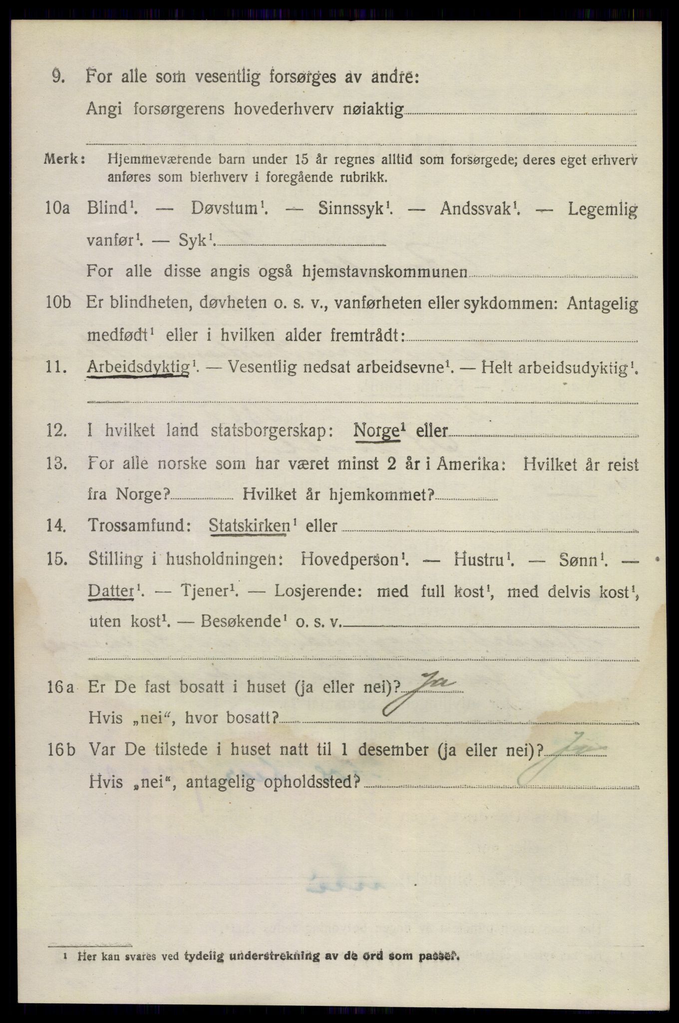 SAKO, 1920 census for Bamble, 1920, p. 4598