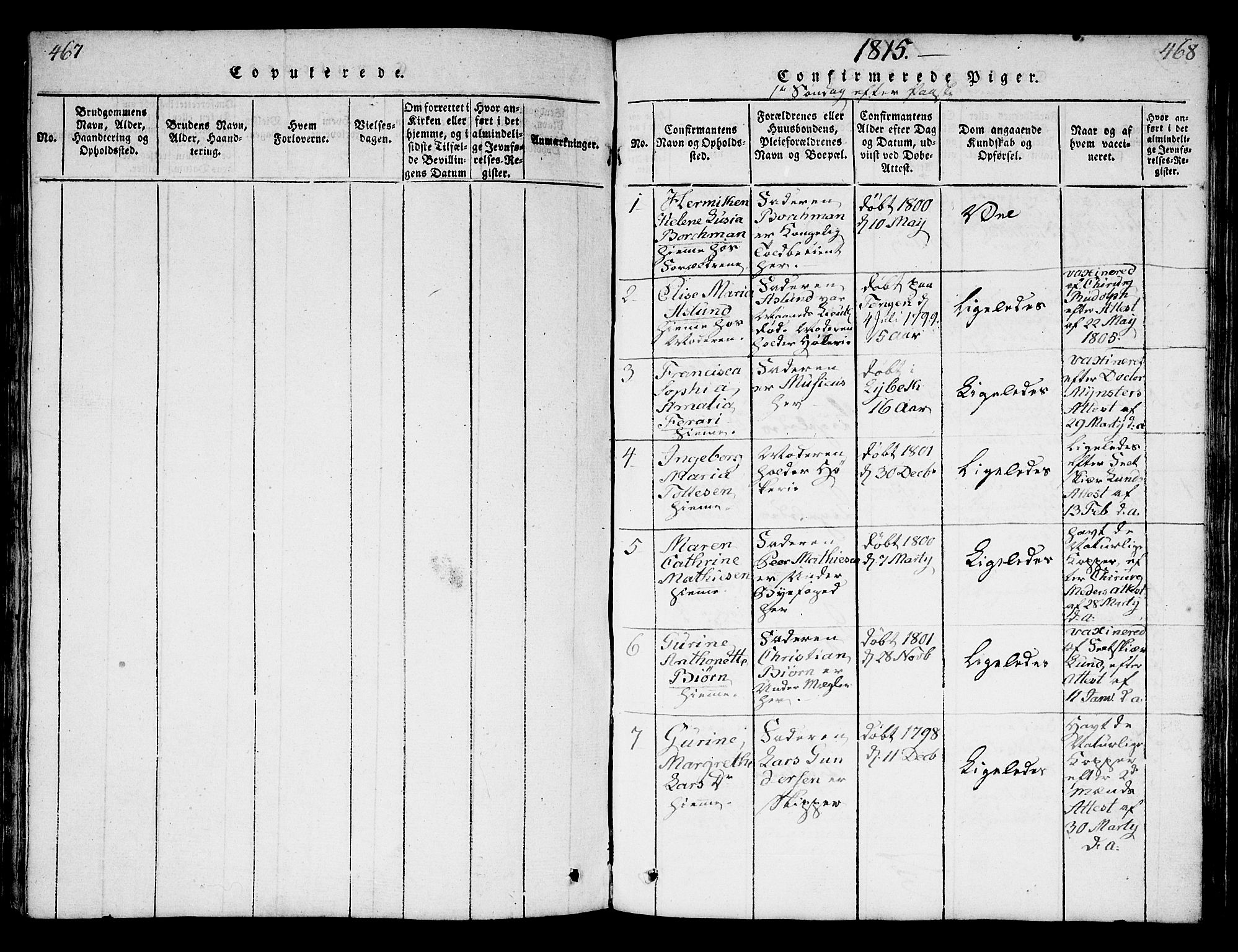 Strømsø kirkebøker, SAKO/A-246/F/Fa/L0011: Parish register (official) no. I 11, 1815-1829, p. 467-468