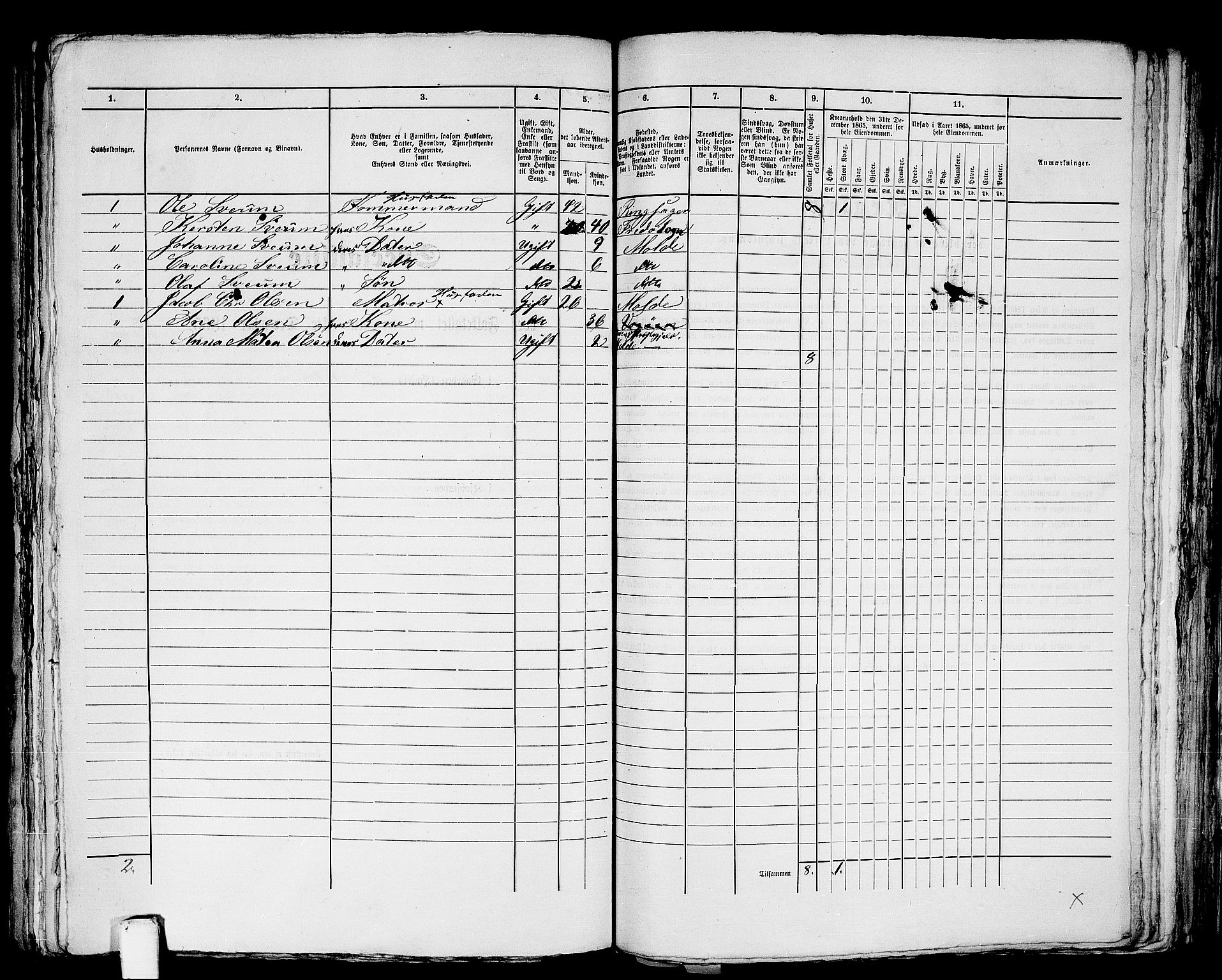 RA, 1865 census for Molde, 1865, p. 309
