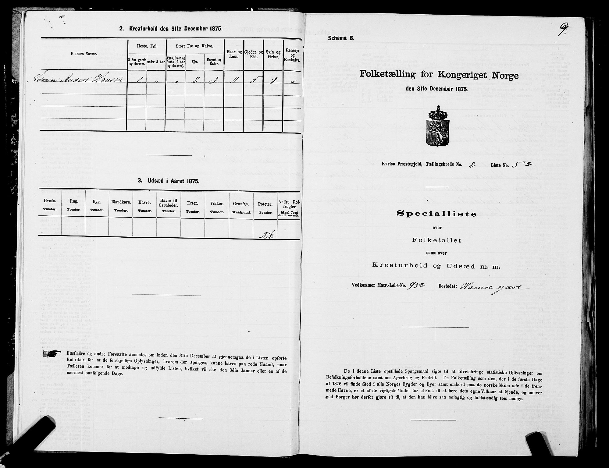 SATØ, 1875 census for 1936P Karlsøy, 1875, p. 2009