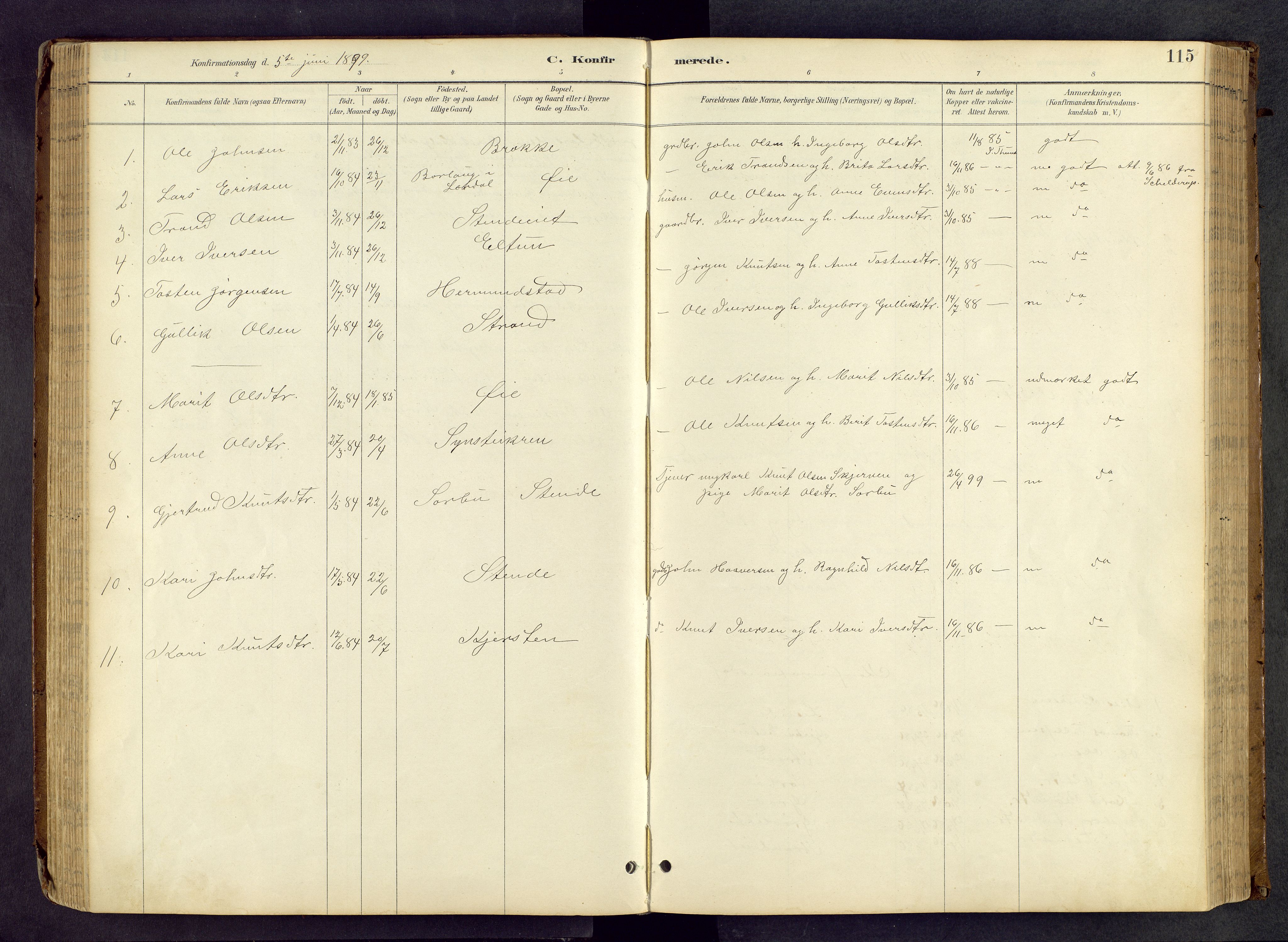 Vang prestekontor, Valdres, SAH/PREST-140/H/Hb/L0005: Parish register (copy) no. 5, 1889-1945, p. 115