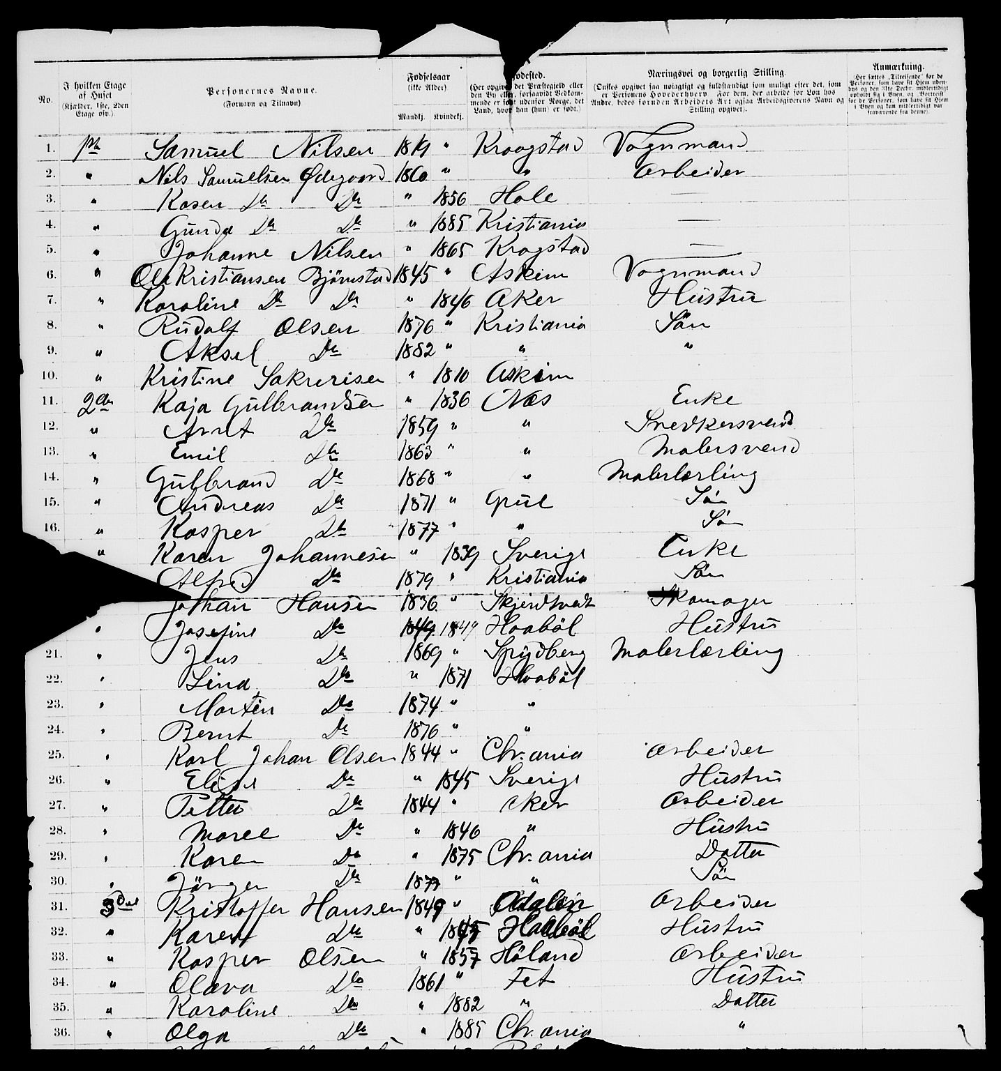 RA, 1885 census for 0301 Kristiania, 1885, p. 12259