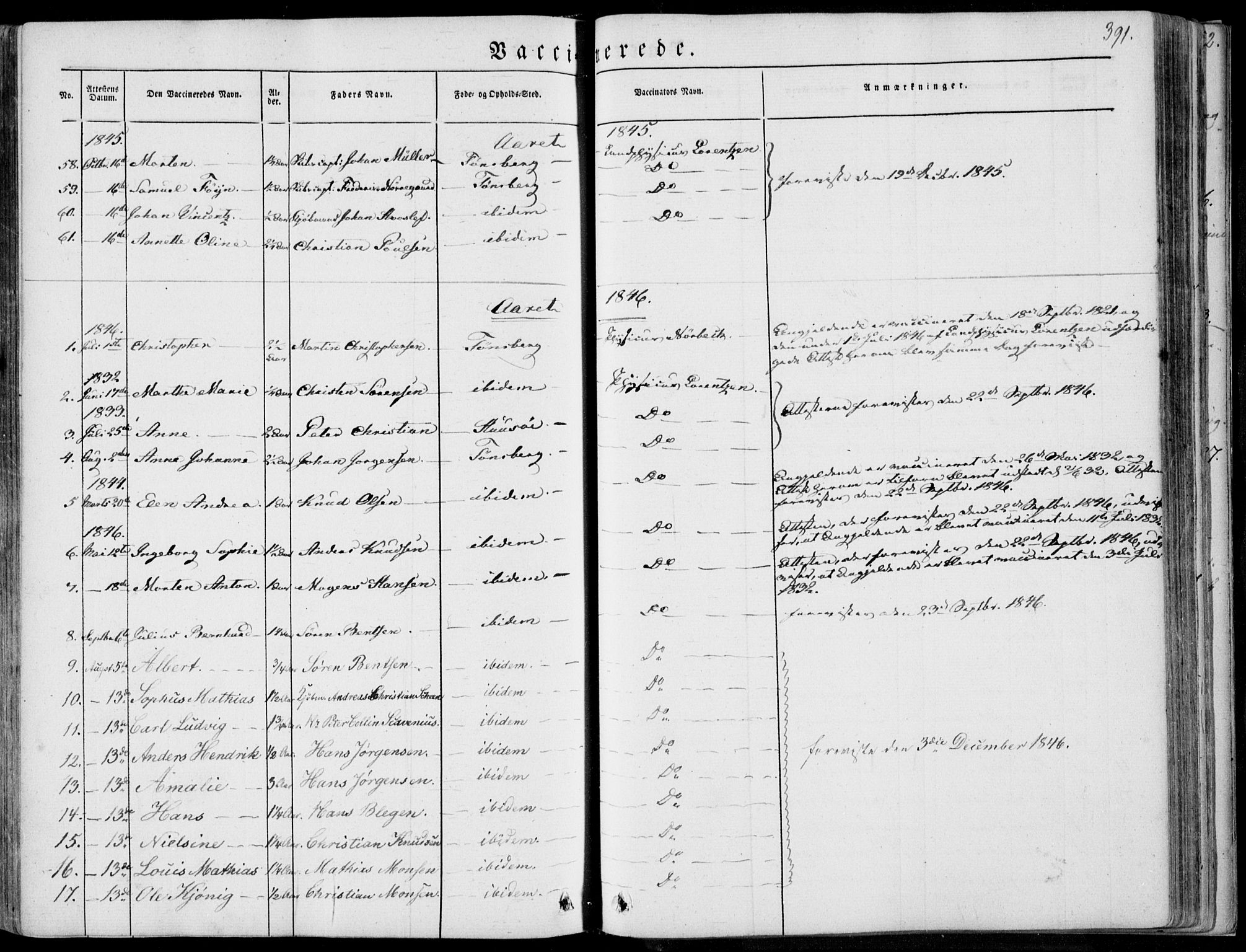 Tønsberg kirkebøker, AV/SAKO-A-330/F/Fa/L0007: Parish register (official) no. I 7, 1845-1854, p. 391