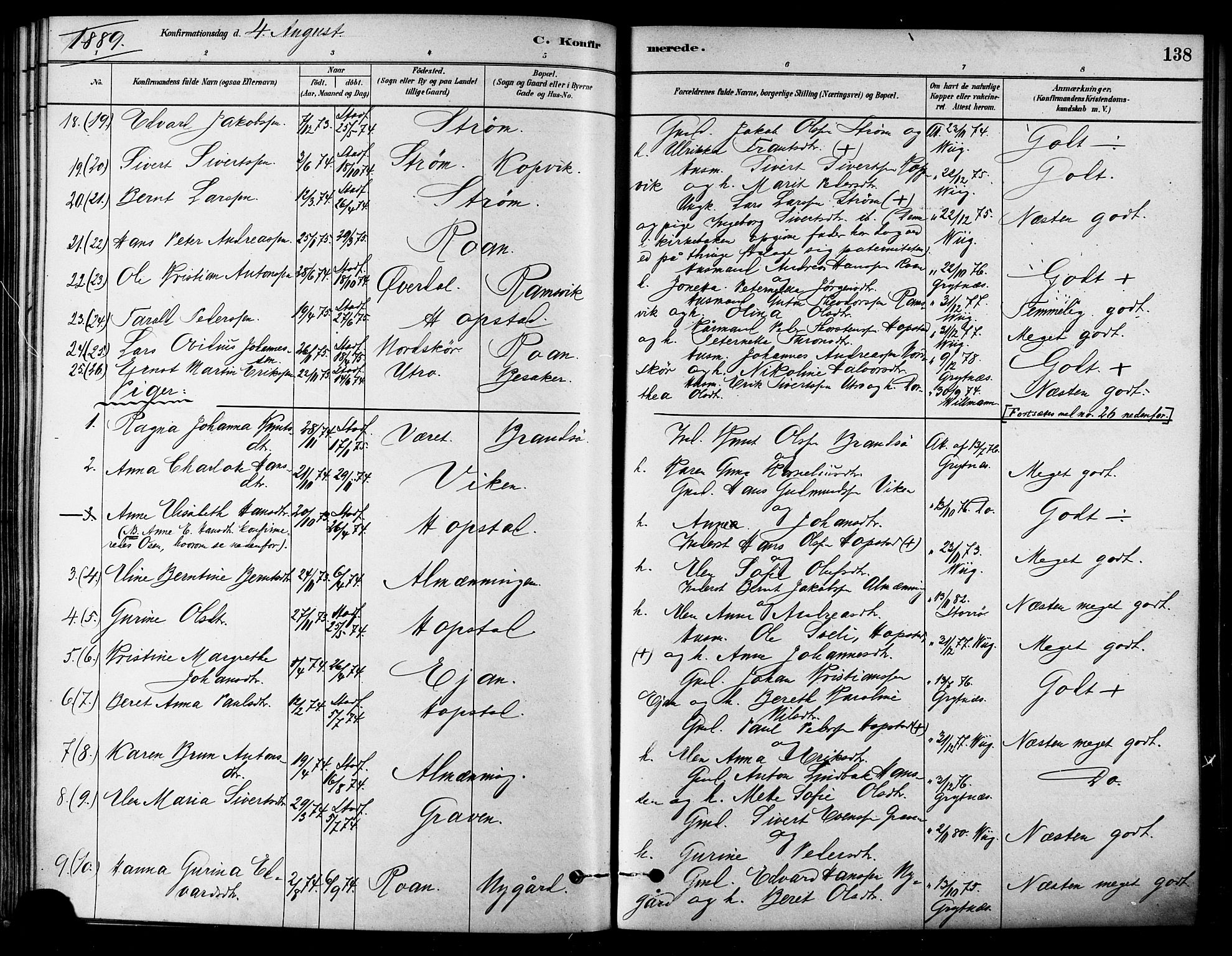 Ministerialprotokoller, klokkerbøker og fødselsregistre - Sør-Trøndelag, AV/SAT-A-1456/657/L0707: Parish register (official) no. 657A08, 1879-1893, p. 138