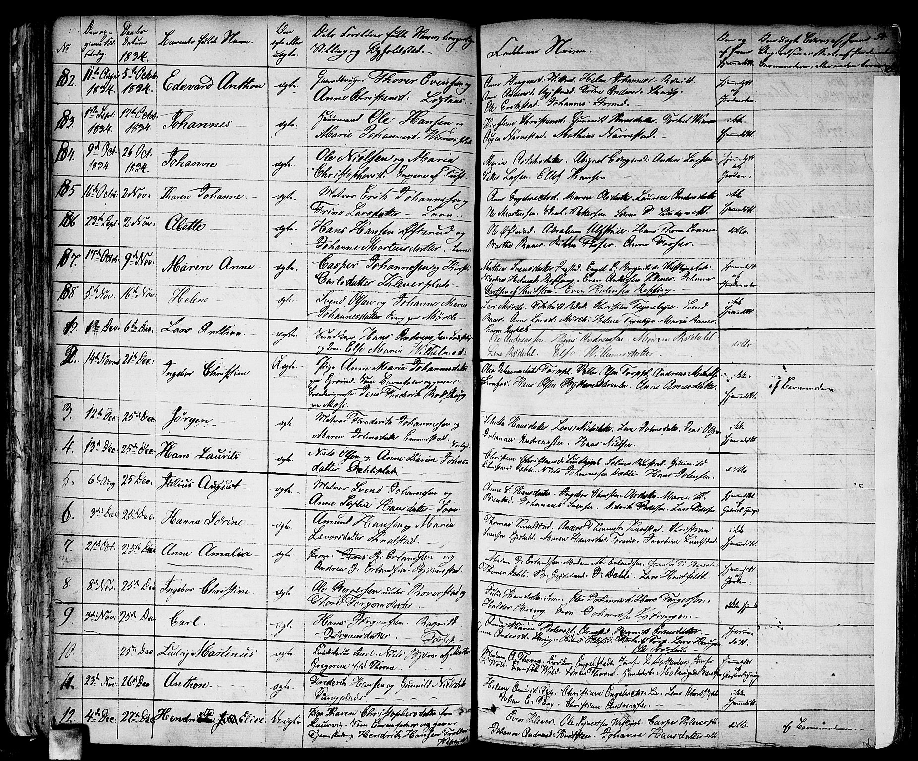 Vestby prestekontor Kirkebøker, AV/SAO-A-10893/F/Fa/L0006: Parish register (official) no. I 6, 1827-1849, p. 54