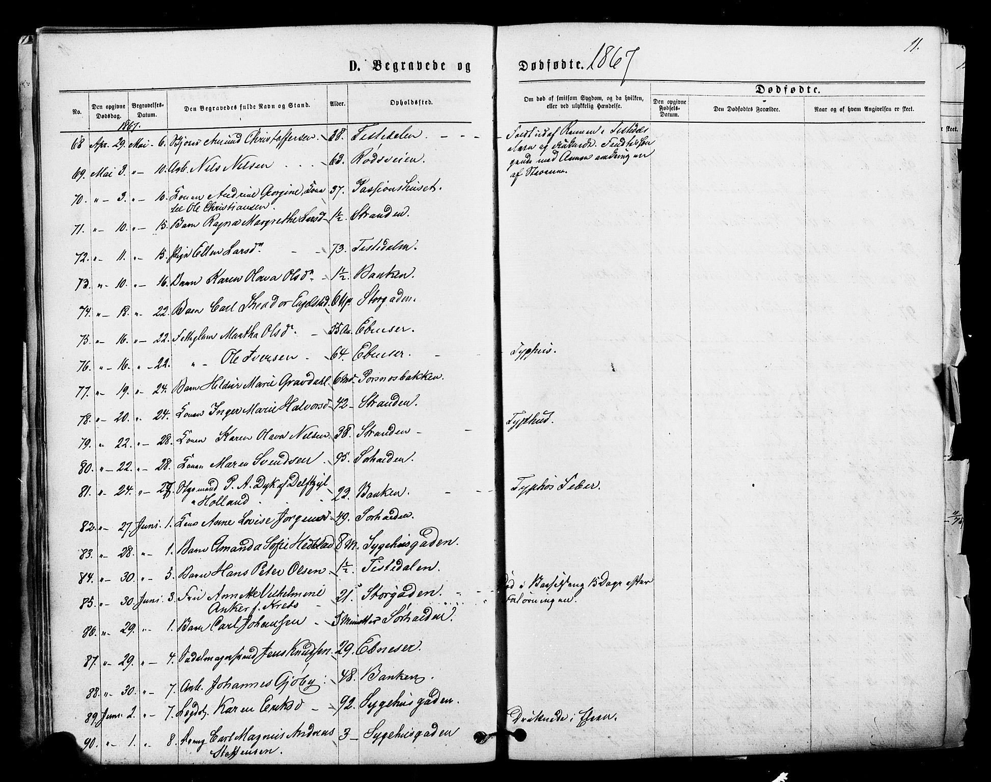 Halden prestekontor Kirkebøker, AV/SAO-A-10909/F/Fa/L0010: Parish register (official) no. I 10, 1866-1877, p. 11