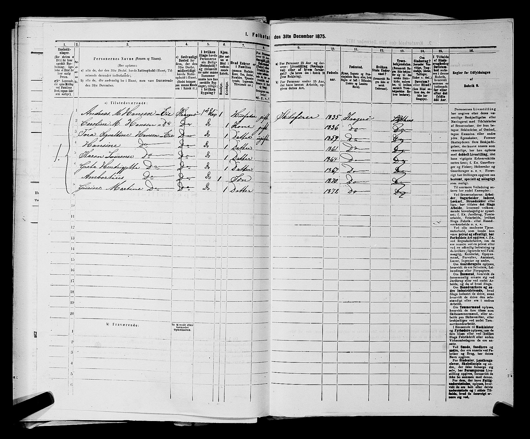 SAKO, 1875 census for 0801P Kragerø, 1875, p. 971