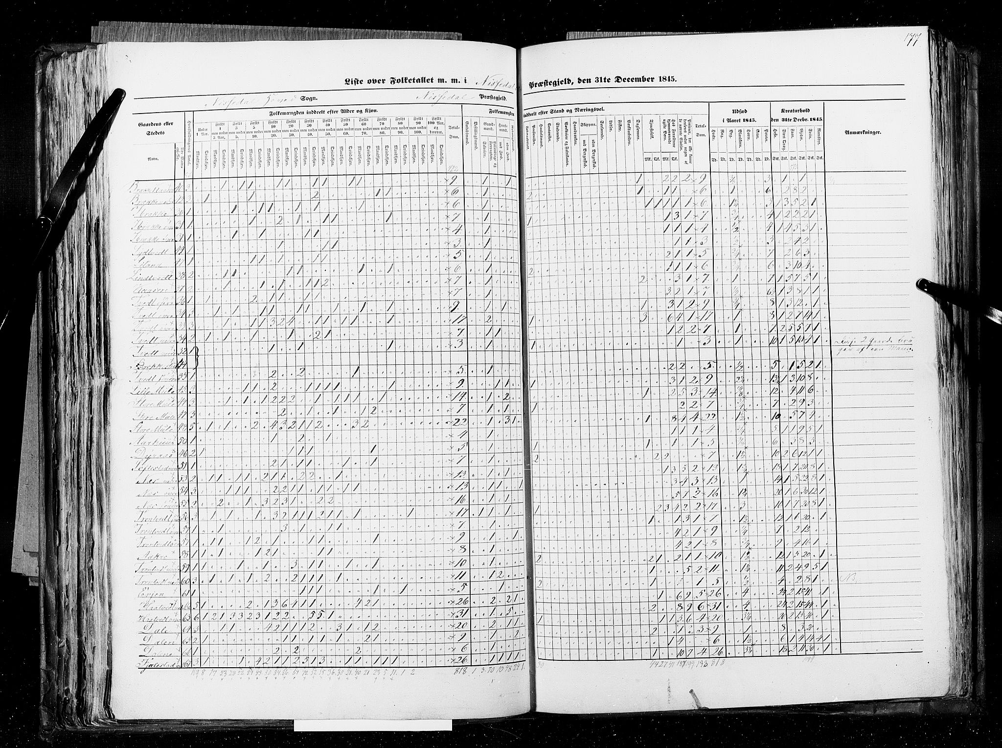 RA, Census 1845, vol. 5: Bratsberg amt og Nedenes og Råbyggelaget amt, 1845, p. 177