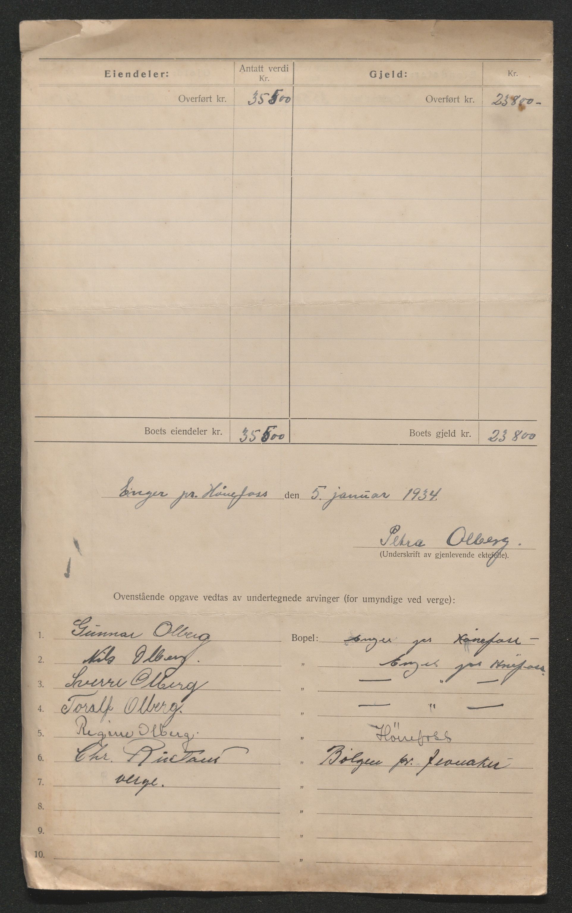 Ringerike sorenskriveri, AV/SAKO-A-105/H/Ha/Hab/L0017: Dødsfallslister Haugsbygd, 1931-1940