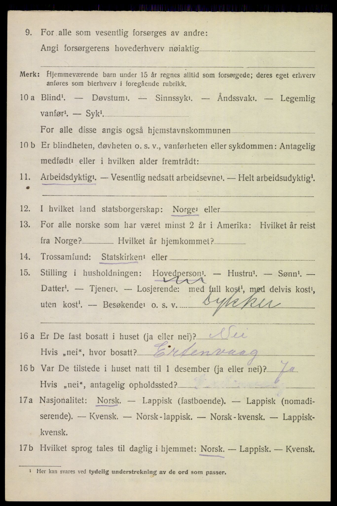 SAT, 1920 census for Lødingen, 1920, p. 6430