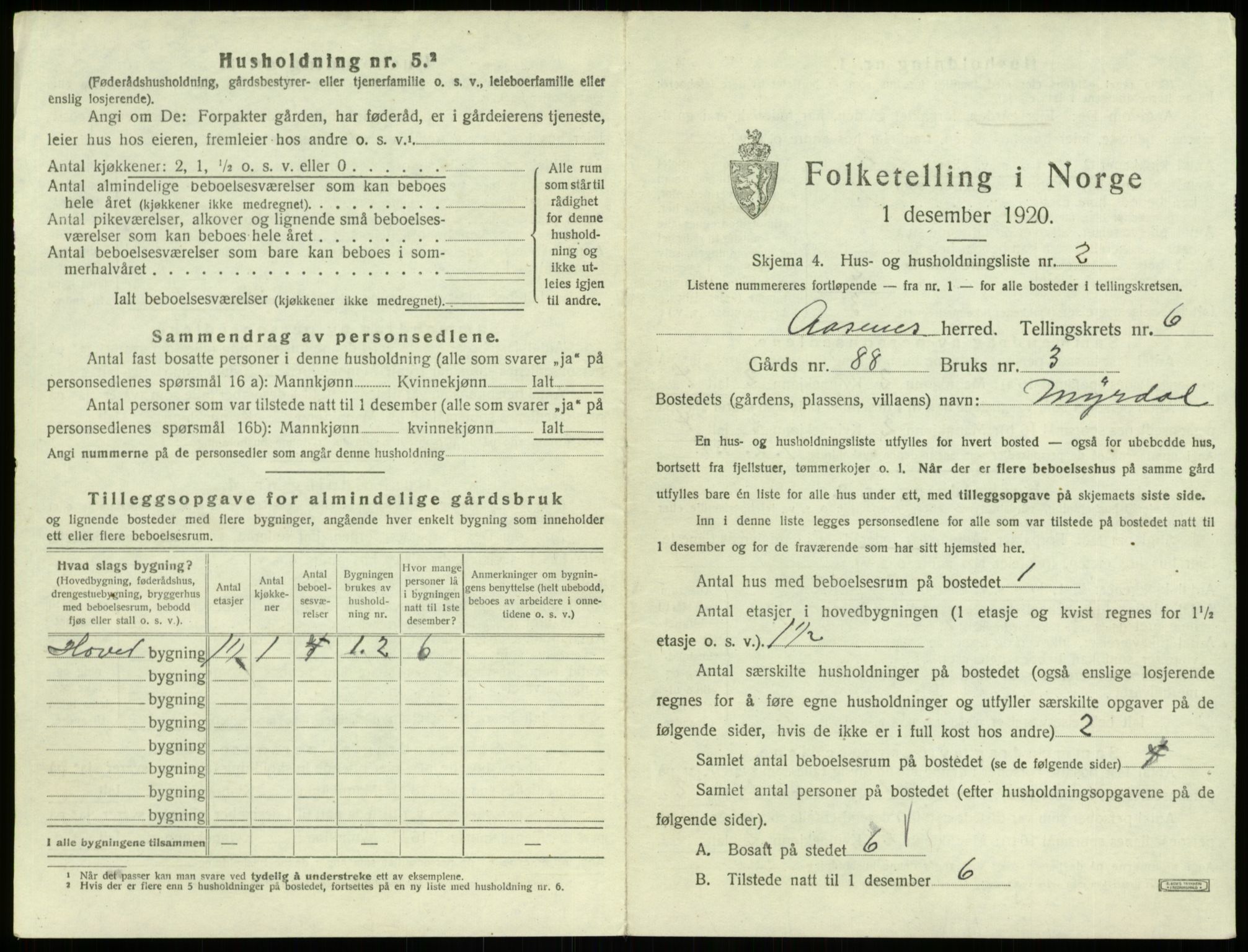 SAB, 1920 census for Åsane, 1920, p. 514