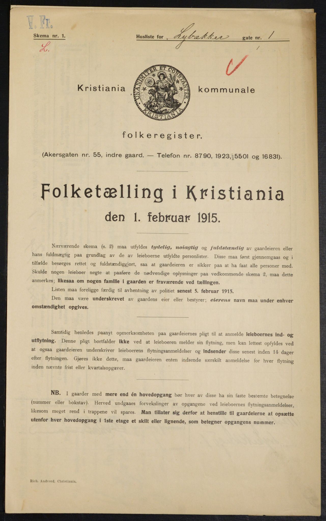 OBA, Municipal Census 1915 for Kristiania, 1915, p. 57808