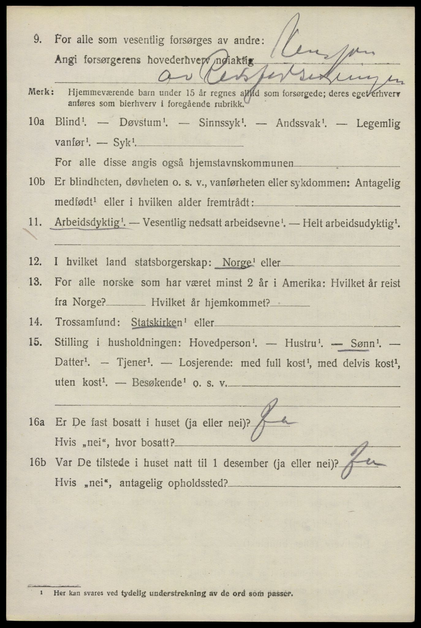 SAO, 1920 census for Glemmen, 1920, p. 5140