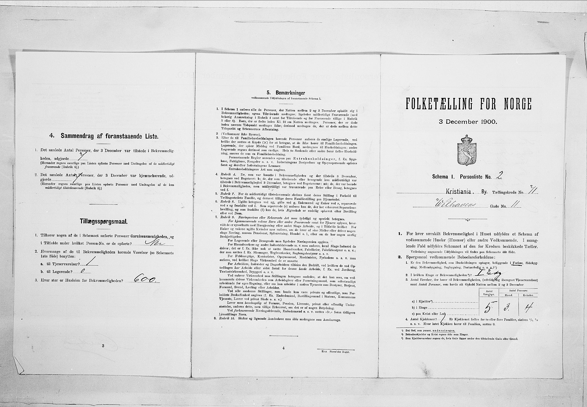 SAO, 1900 census for Kristiania, 1900, p. 111056