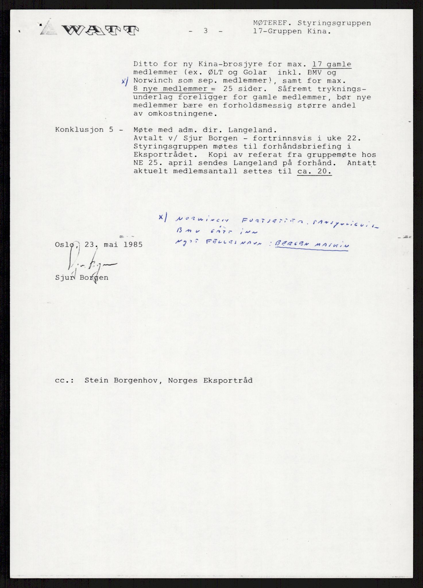 "17-Gruppen Kina", AV/RA-PA-1688/A/L0001: Møtereferater, 1979-1986, p. 213
