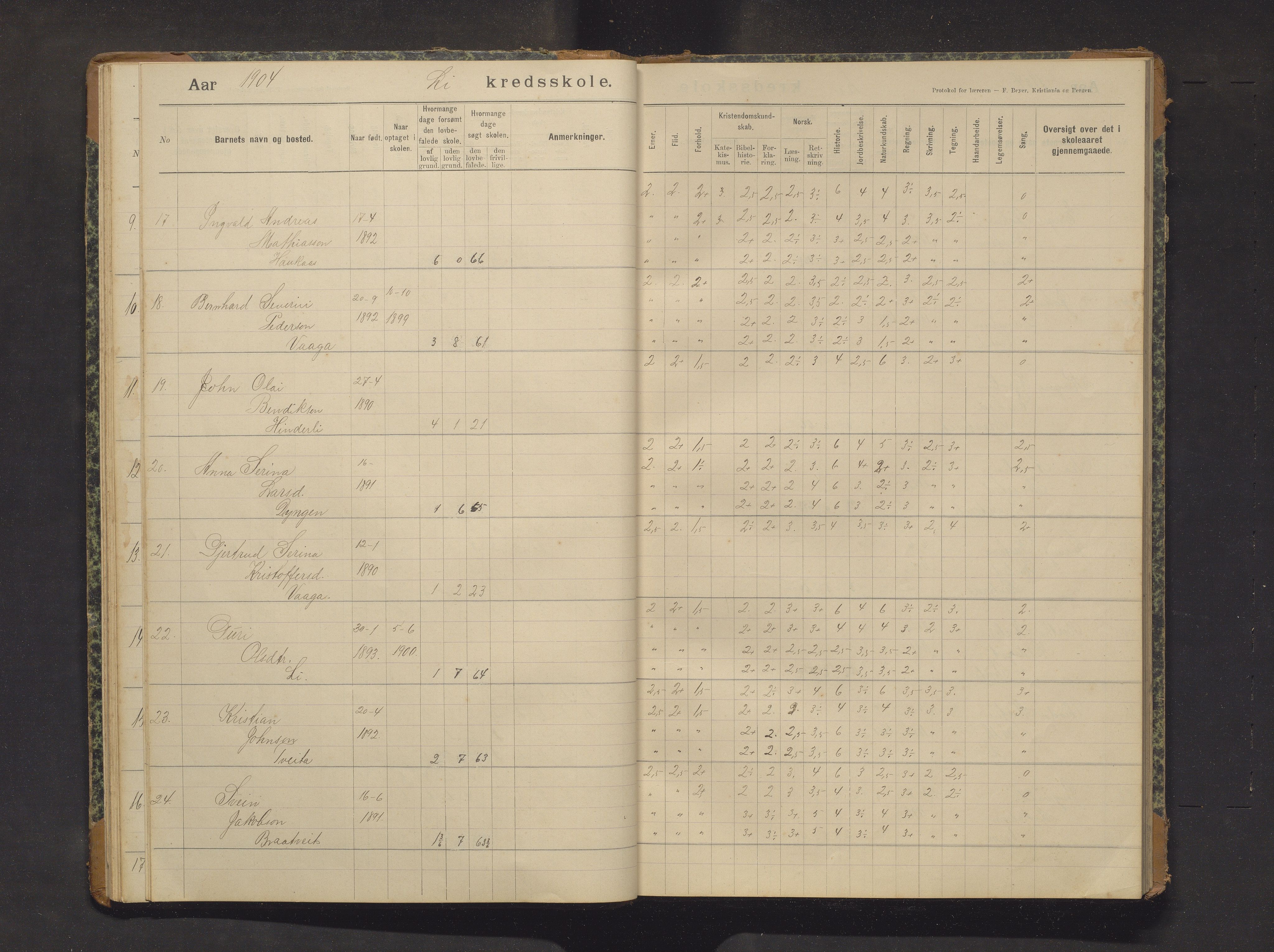 Sveio kommune. Barneskulane, IKAH/1216-231/F/Fa/L0029: Skuleprotokoll for Lid skule, 1903-1915, p. 16