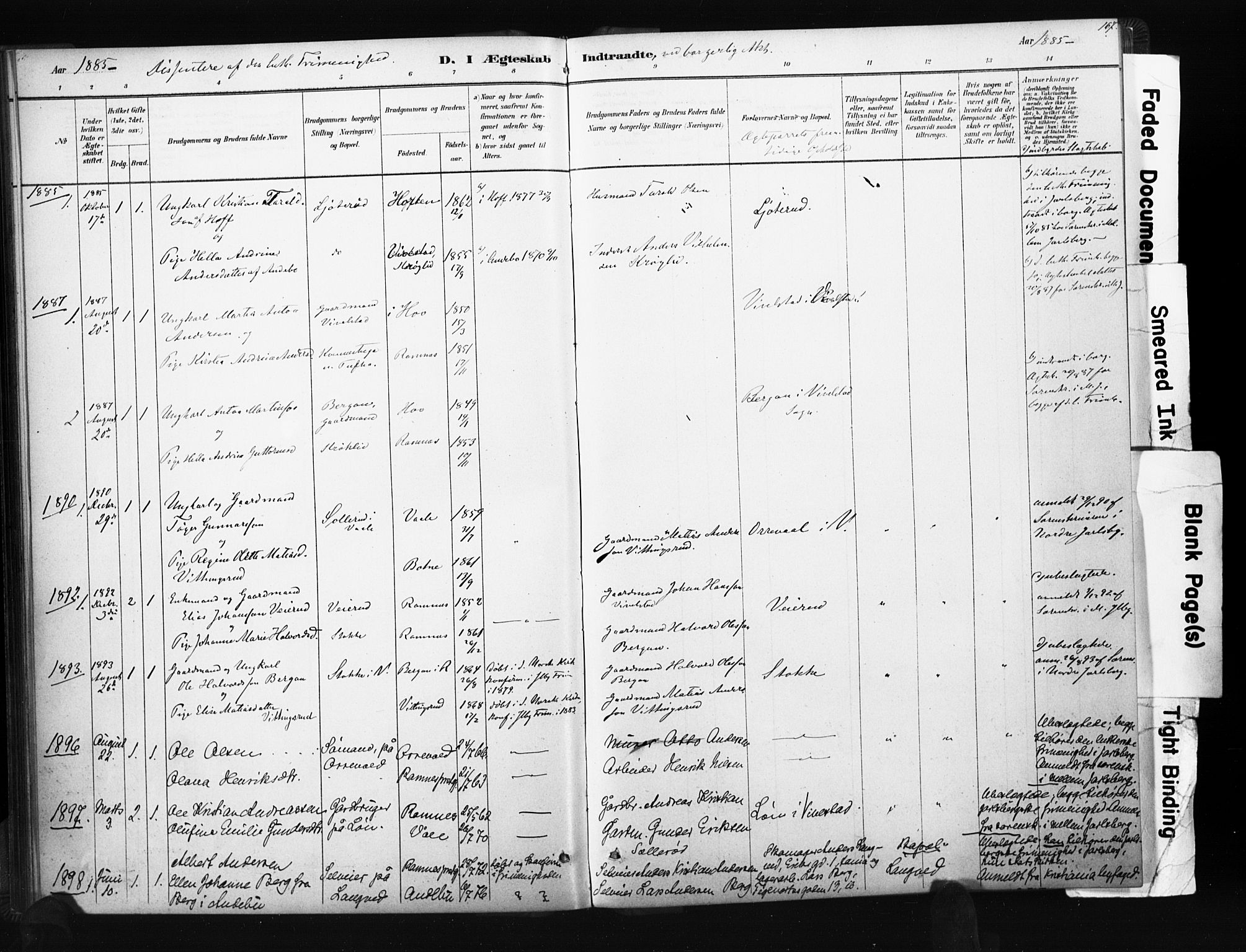 Ramnes kirkebøker, SAKO/A-314/F/Fc/L0001: Parish register (official) no. III 1, 1878-1899, p. 166-167